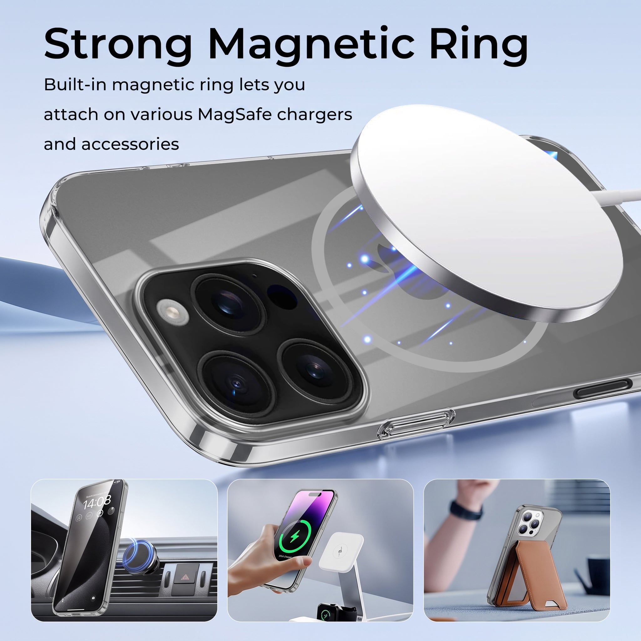 For Apple iPhone 16 Pro Back Case Cover Crystal Anti Yellow (Unbreakable PC | MagSafe Wireless Charging Support |Camera Protection Bump)