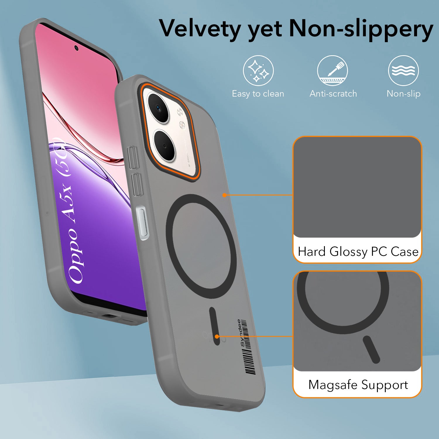 For Oppo A5X Back Cover Case (Soft Touch | Camera Bump Protection | MagSafe Compatible | Matte Finish)