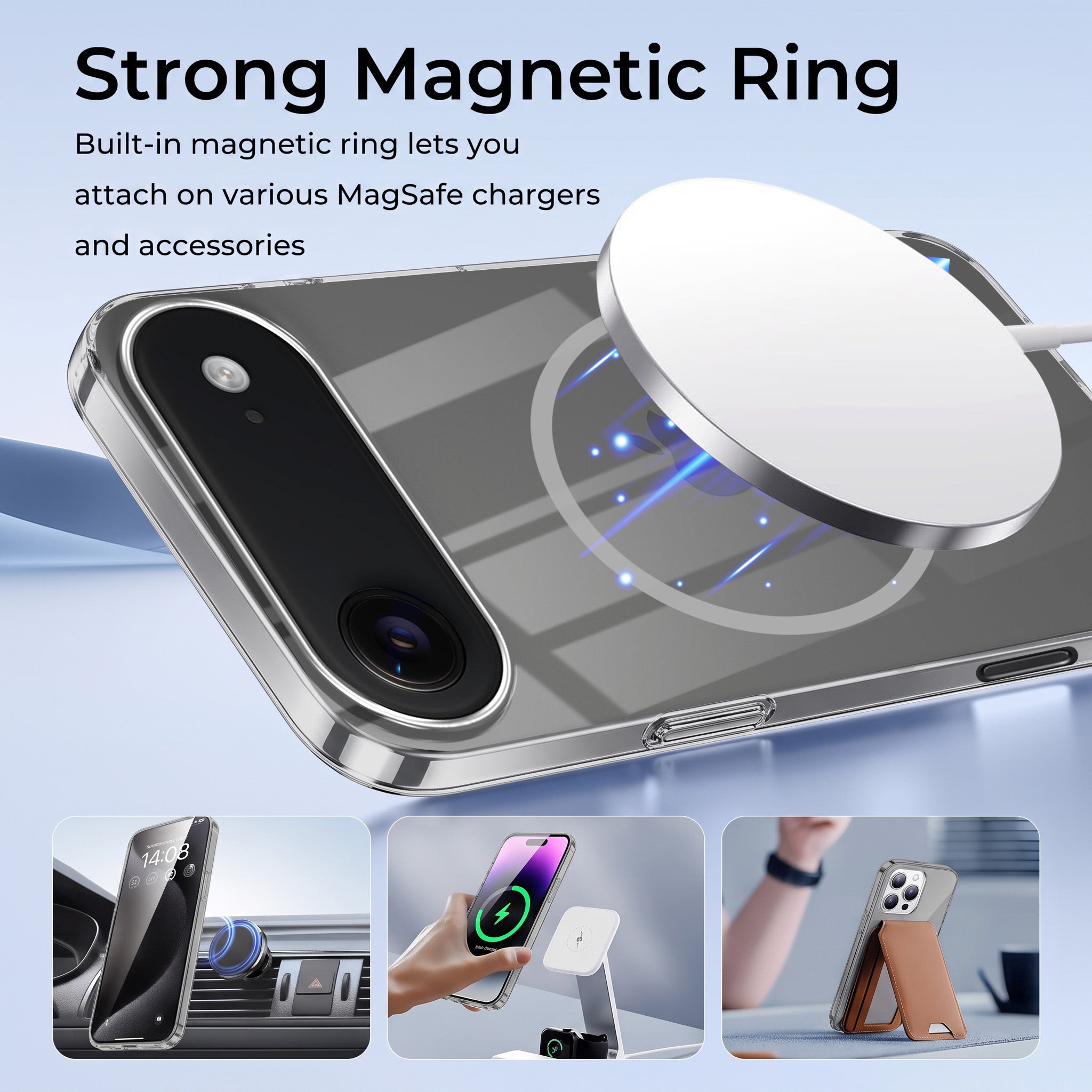 For Apple iPhone 17 Air Back Case Cover Crystal Anti Yellow (Unbreakable PC | MagSafe Wireless Charging Support |Camera Protection Bump)