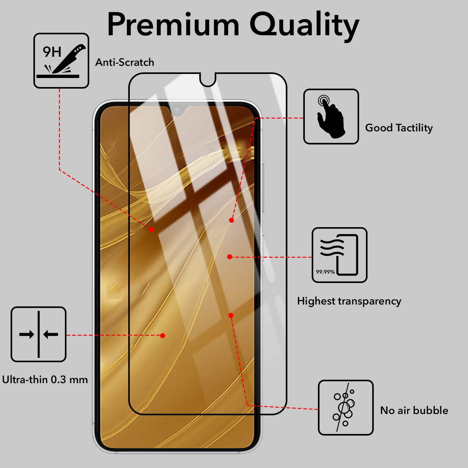 Tempered Glass For Poco C71 Military-Grade Gorilla Screen Protector With Installation Kit | Shatterproof, Full Coverage, HD Clear, Scratch Resistant (Pack of 1)