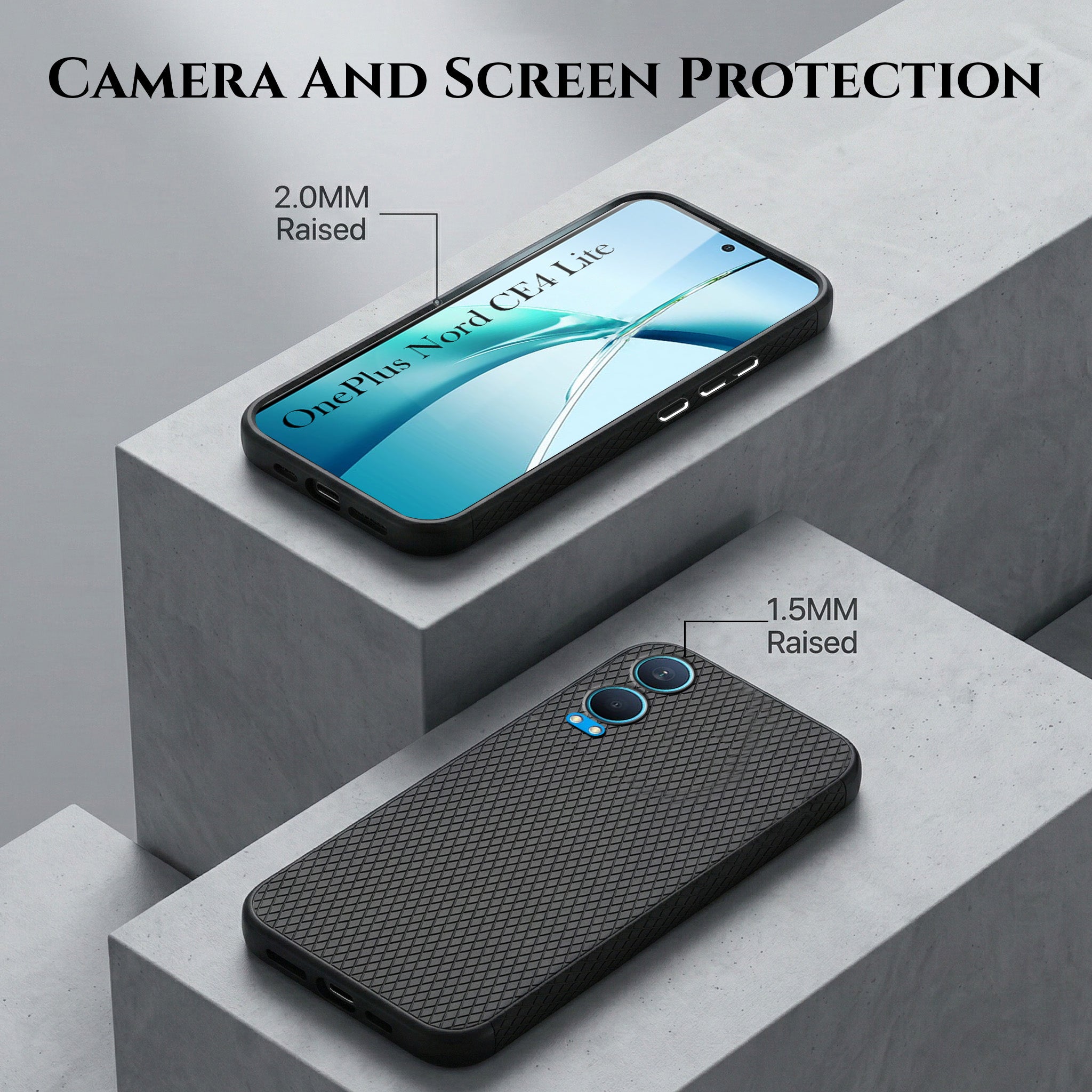 For OnePlus Nord CE 4 Lite Combo with Back Cover and 9H Tempered Glass (Liquid Silicone | Camera Protection | Oleophobic Coating Screen Glass)