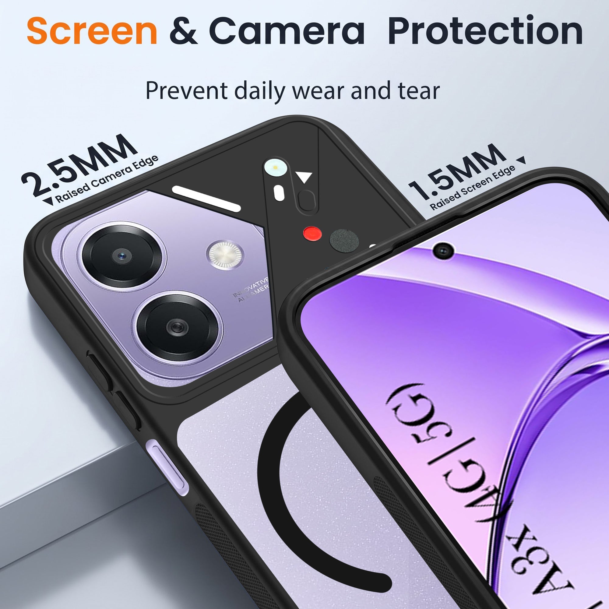 For Oppo A3X (4G/5G) | Oppo A3 5G Back Cover Case Lifetime Anti-Yellow Clear (Camera Protection | Side Grip | Wireless MagSafe Compatible)