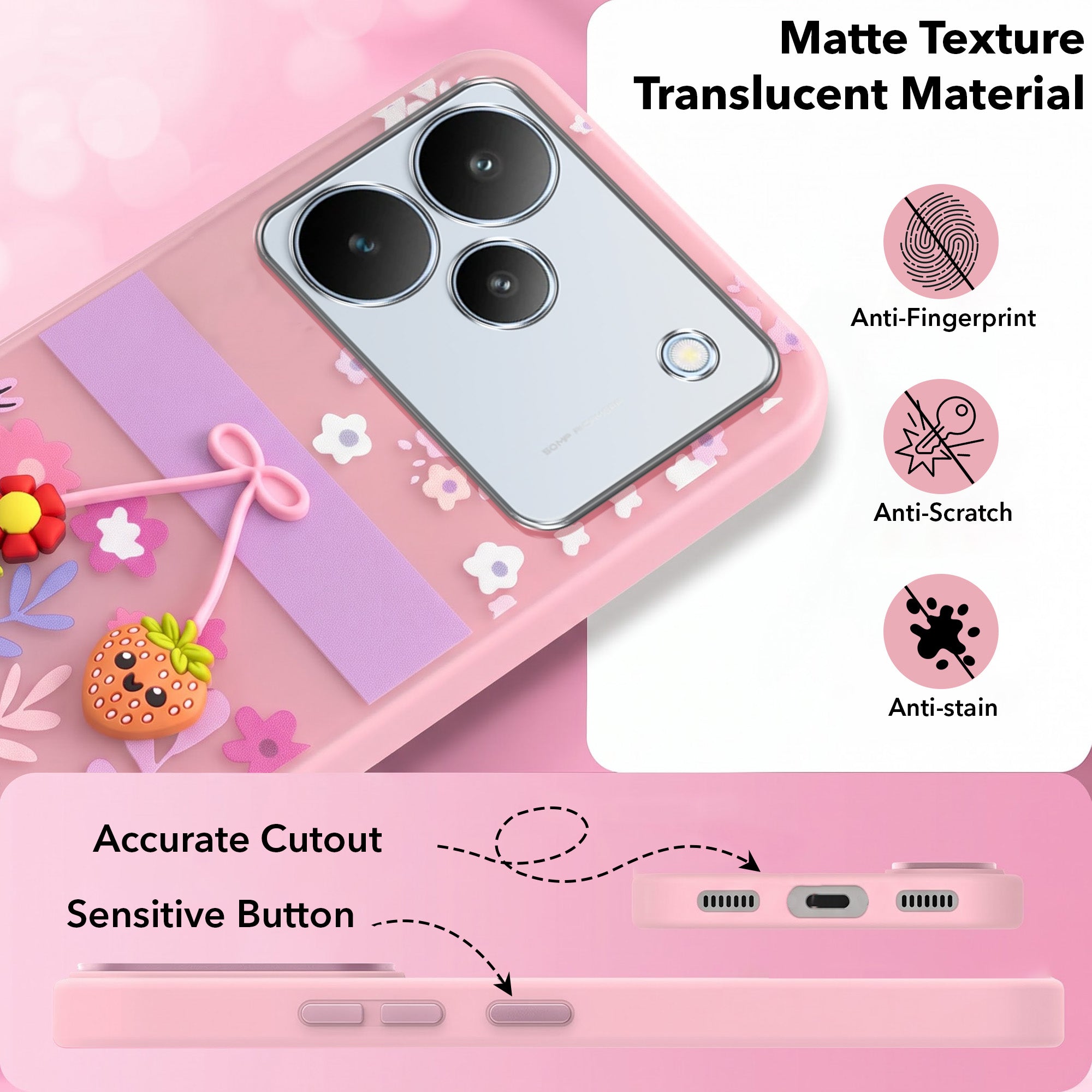 For Realme P4 Back Cover Case (3D Cute Cartoons | Hard Back Side Soft | Matte Premium Finish | HD Printing)