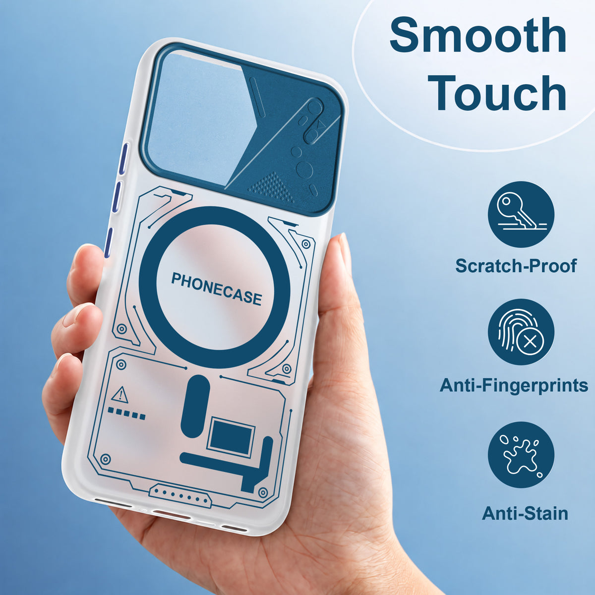 For Oppo F33 Pro 5G Metallic Back Cover Case (Metallic Camera Protection & Buttons | Translucent Milky Shade | Hard Polycarbonate)