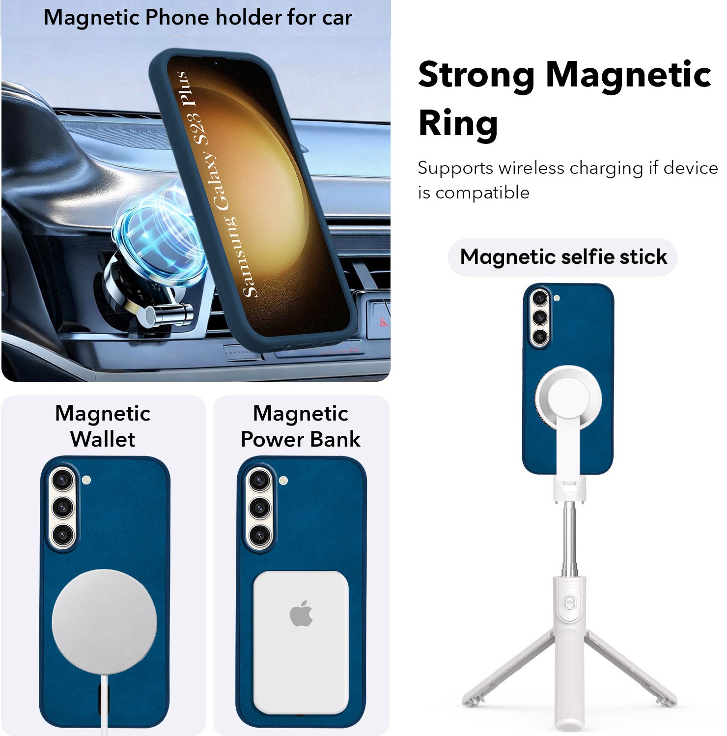 For Samsung Galaxy S23 Plus 5G Back Cover Case Leather Finish (MagSafe Compatible Wireless Charging | Soft Touch | Camera Bump Protection)