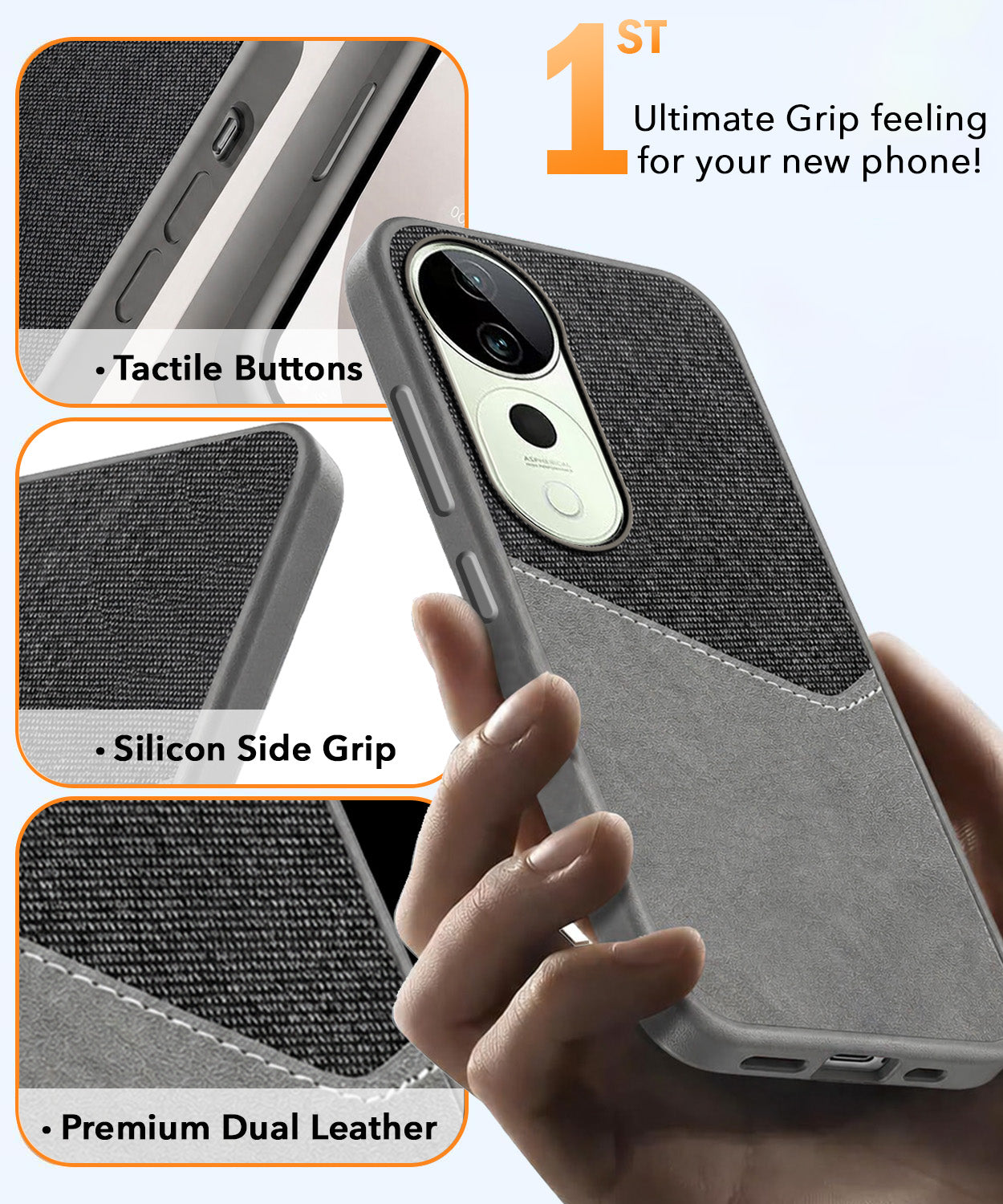 For Vivo T3 Ultra Back Cover Case (Dual PU Leather Stitch | Professional Minimalist | Soft and Flexible)