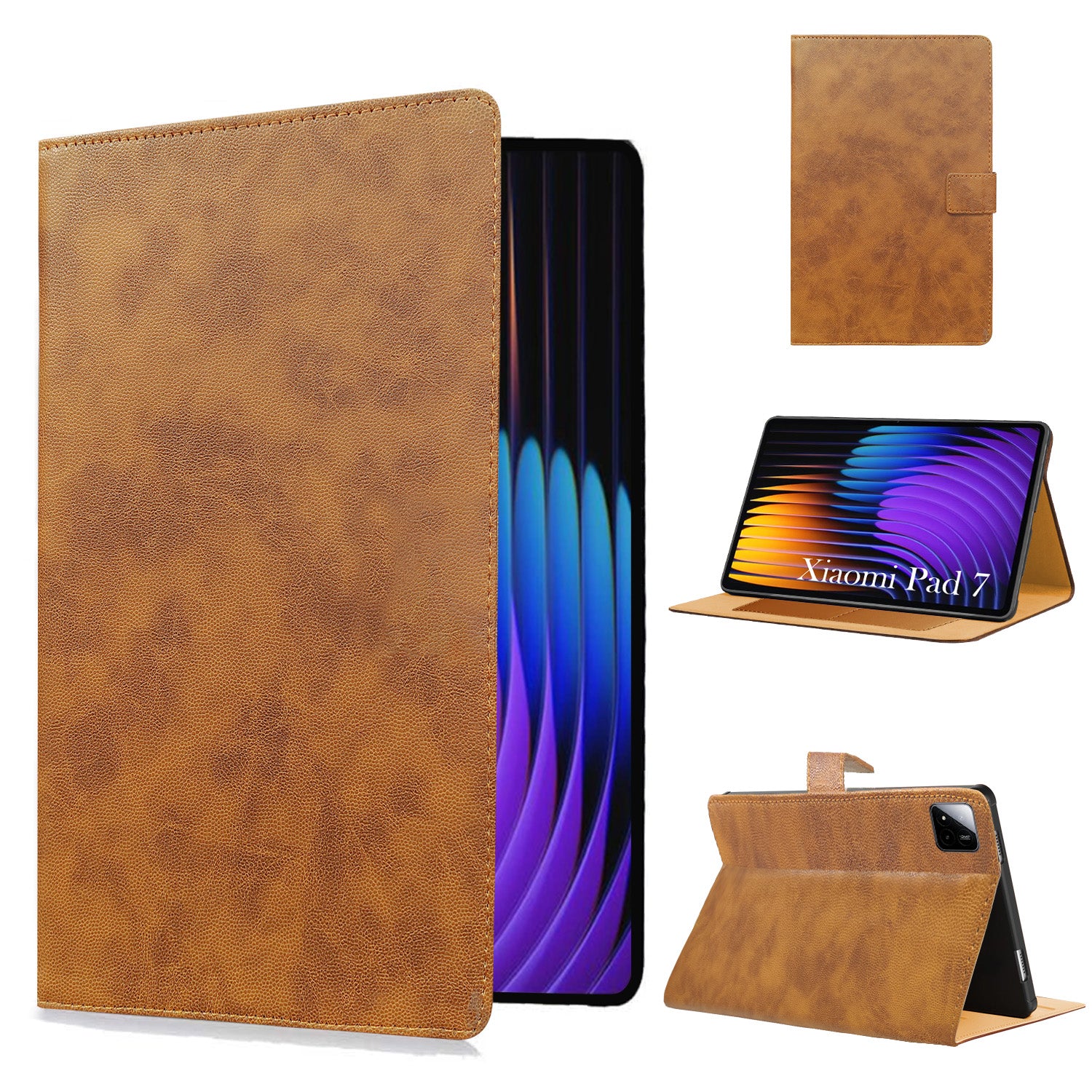 For Xiaomi Pad 7 11.17 Inch Flip Cover Folio Cover (PU Leather | Multi-Angle Smart Stand | Card Storage Slots | Silicone Back Pouch)