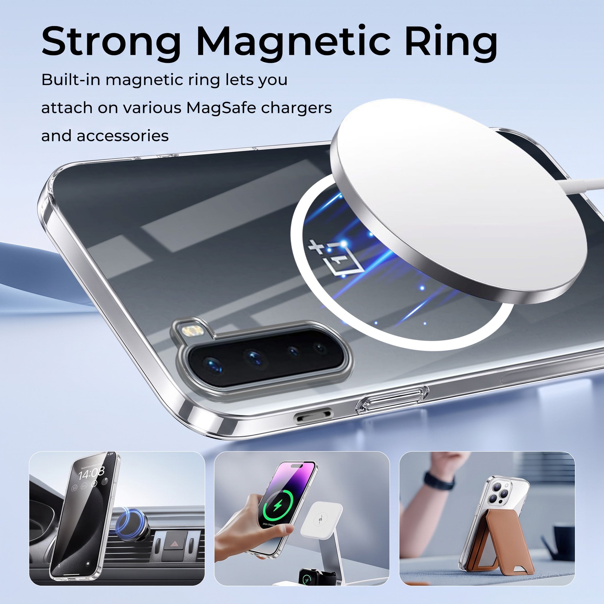 For Oneplus Nord Back Case Cover Crystal Anti Yellow (Unbreakable PC | MagSafe Wireless Charging Support |Camera Protection Bump)