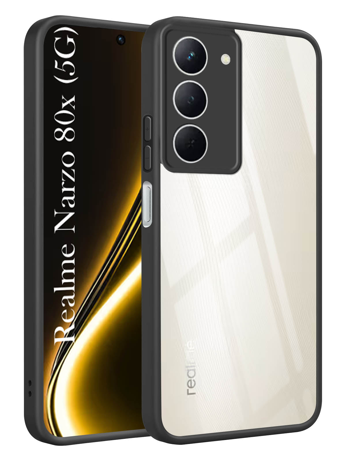 For Realme Narzo 80x Back Cover Case (Lifetime Anti Yellow | Anti Scratch | Crystal Clear Shockproof)