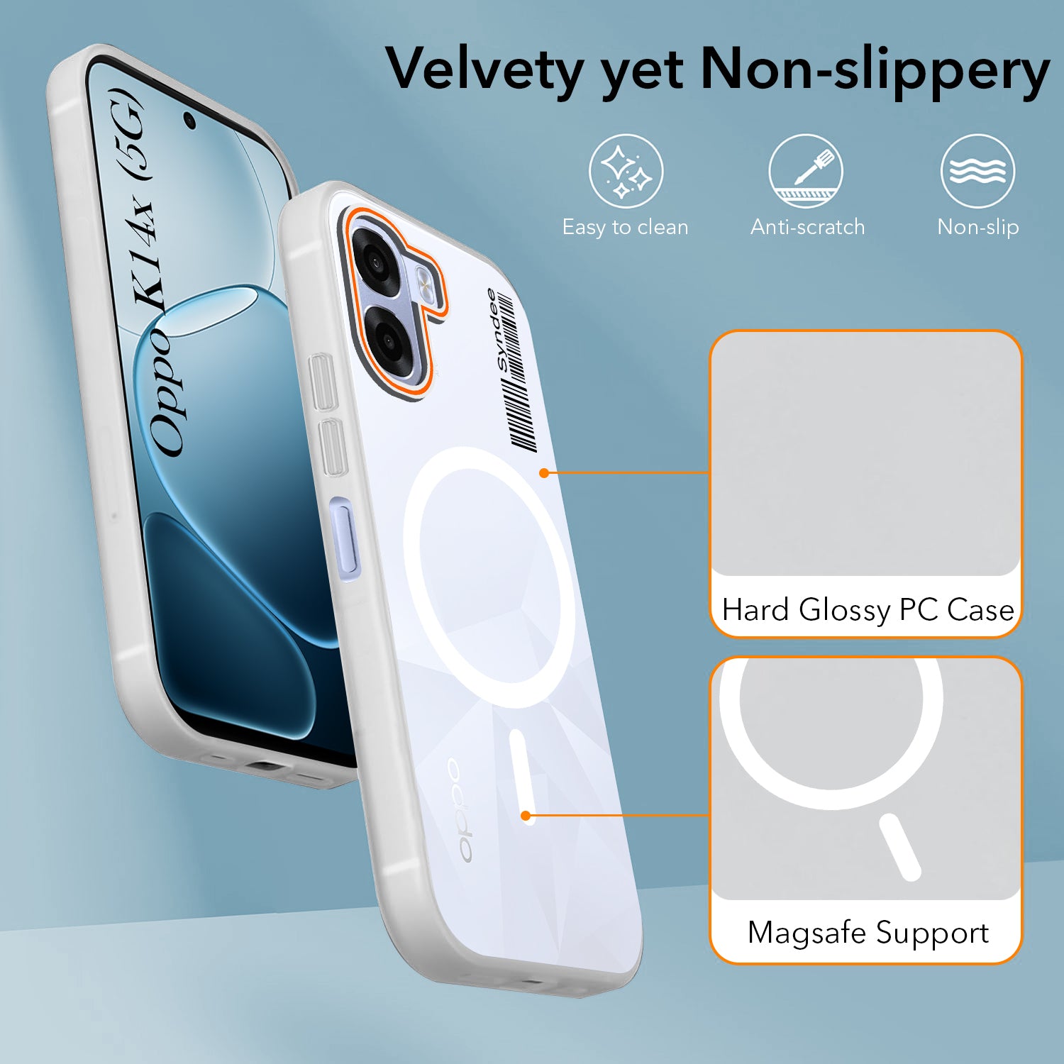 For Oppo K14x 5G Back Cover Case (Soft Touch | Camera Bump Protection | MagSafe Compatible | Matte Finish)