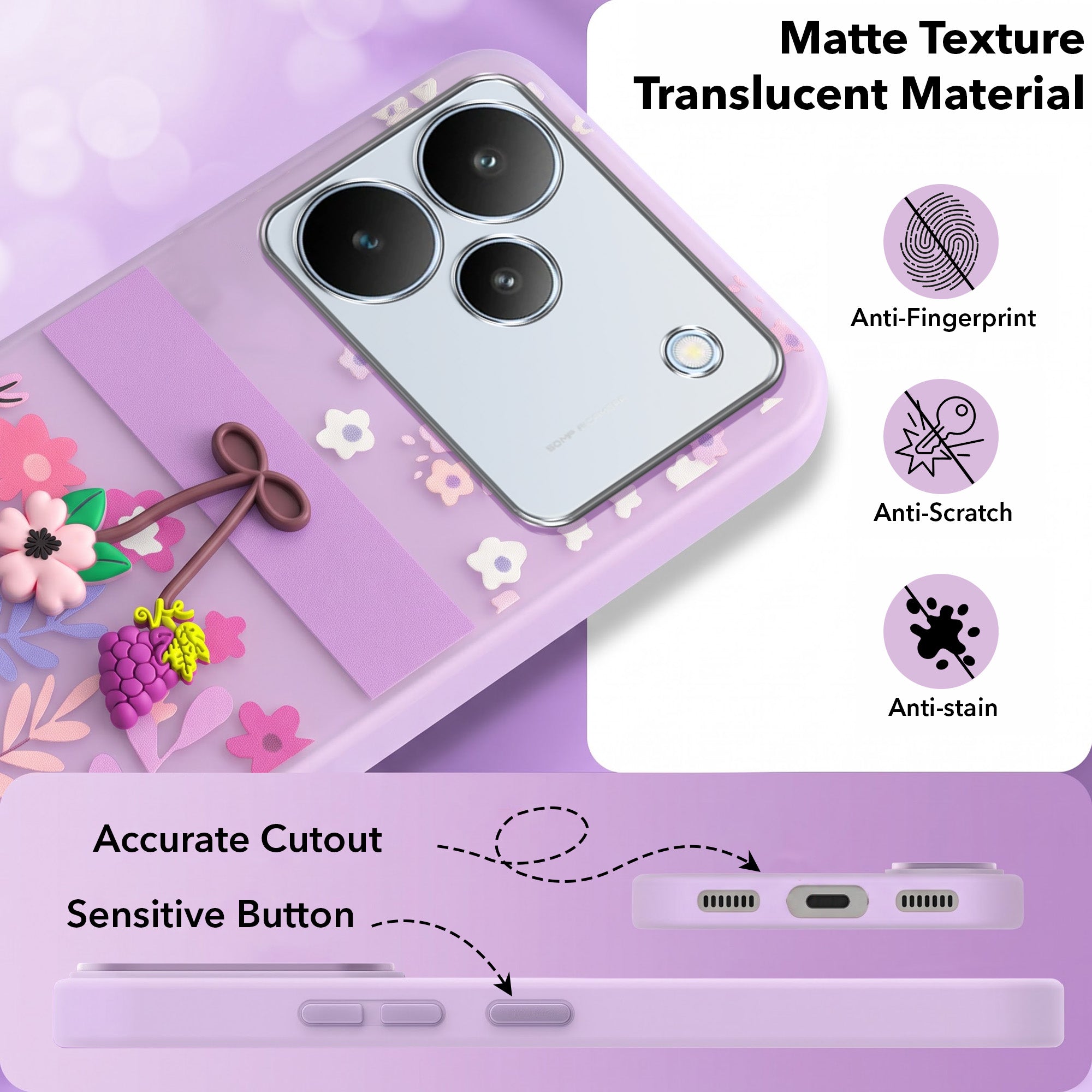 For Realme P4 Back Cover Case (3D Cute Cartoons | Hard Back Side Soft | Matte Premium Finish | HD Printing)
