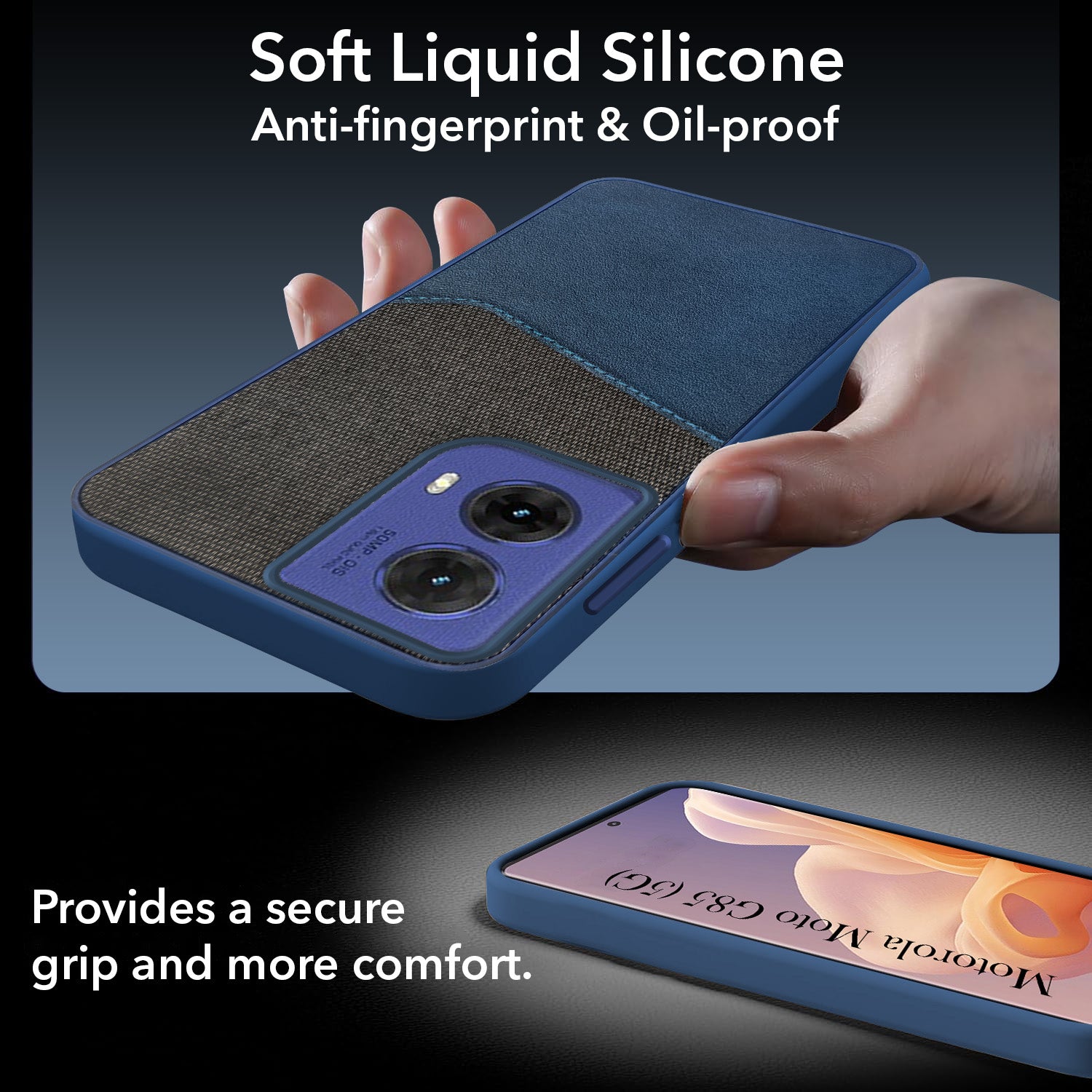 For Motorola Moto G85 Back Cover Case (Dual PU Leather Stitch | Professional Minimalist | Soft and Flexible)