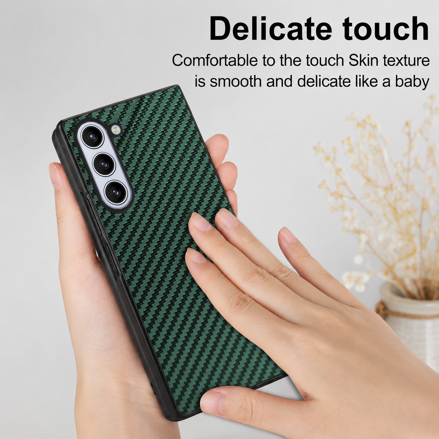 For Samsung Galaxy Z Fold 5 5G Back Flip Case Cover (Craft Printed Design | Hybrid Texture | Inside Microfiber Cloth)