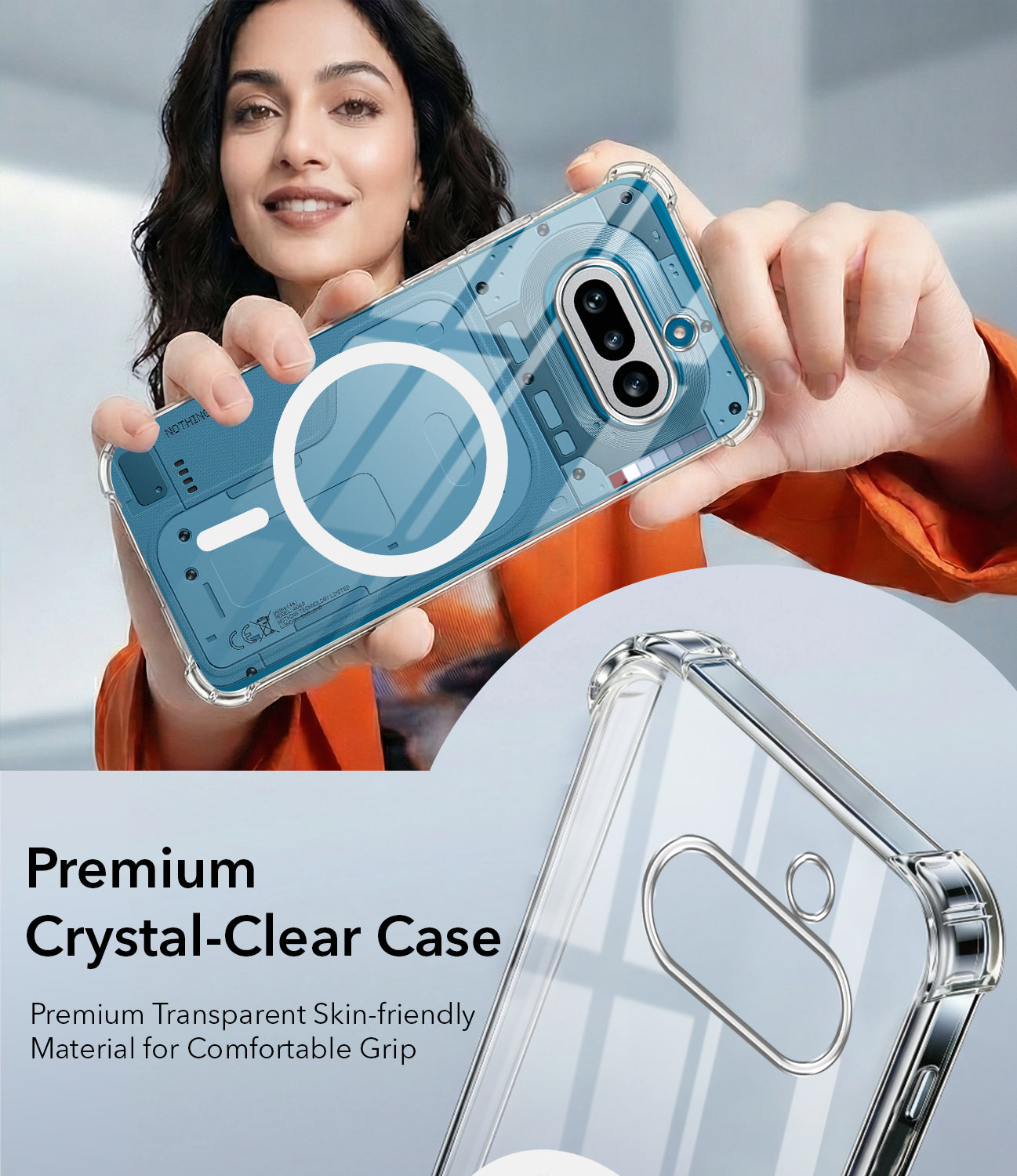 For Nothing Phone 4A 5G Back Cover Shockproof Crystal-Clear (Magsafe Wireless Support | Drop & Camera Protection | Hard Polycarbonate)