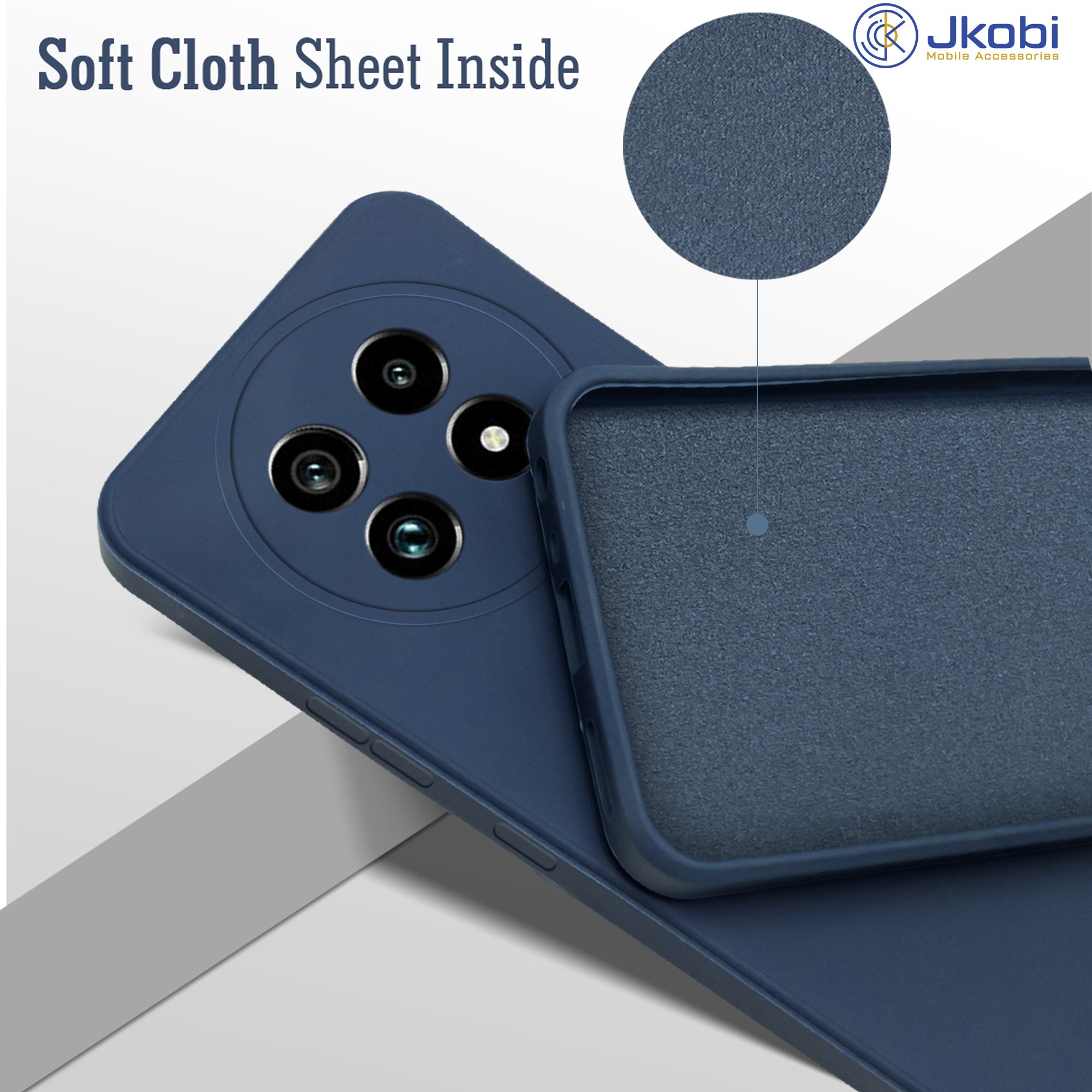 For Realme 14 Pro Lite Back Cover Case (Matte Finish Silicone with Inside Fiber cloth)
