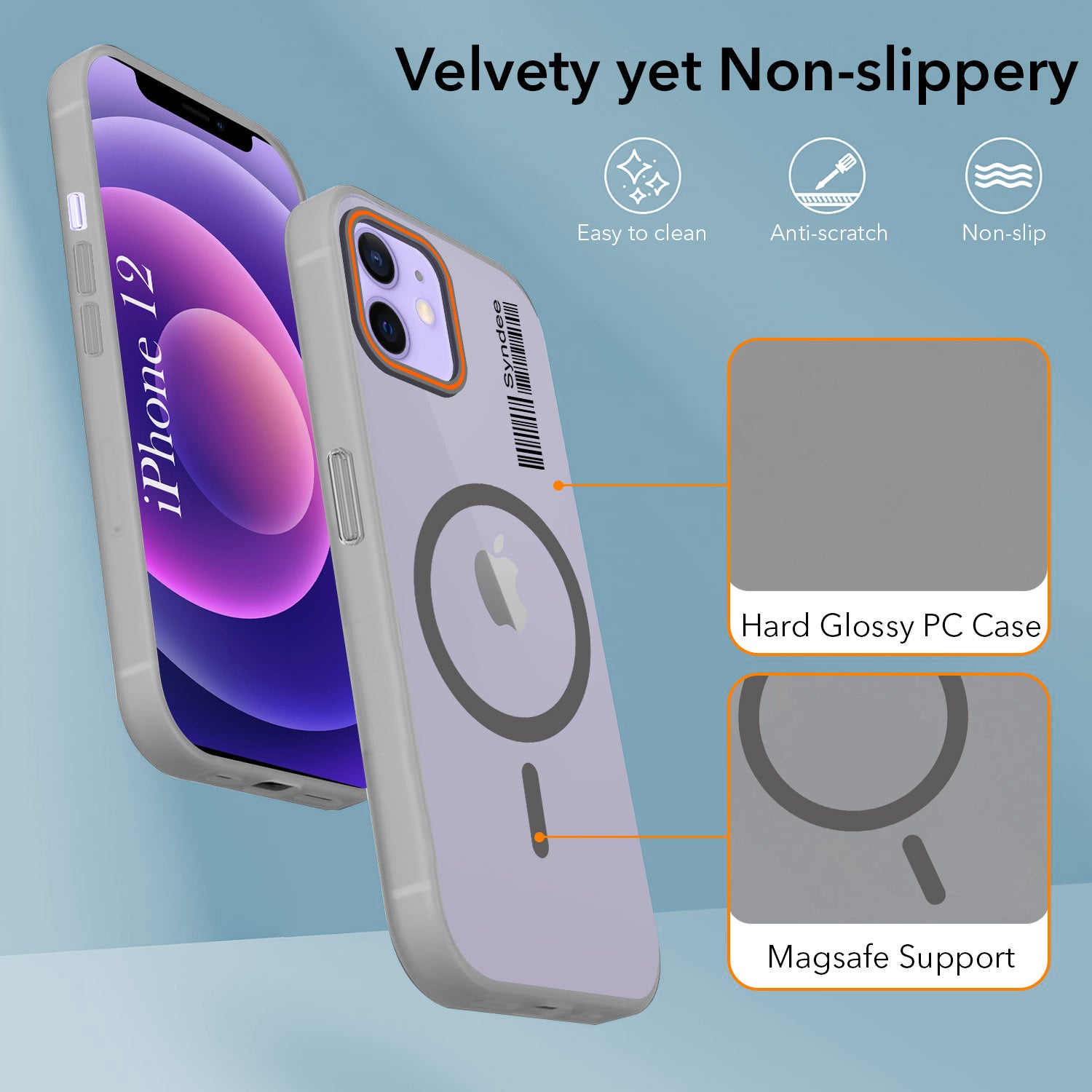 For Apple iPhone 12 Back Cover Case (Soft Touch | Camera Bump Protection | MagSafe Compatible | Matte Finish)