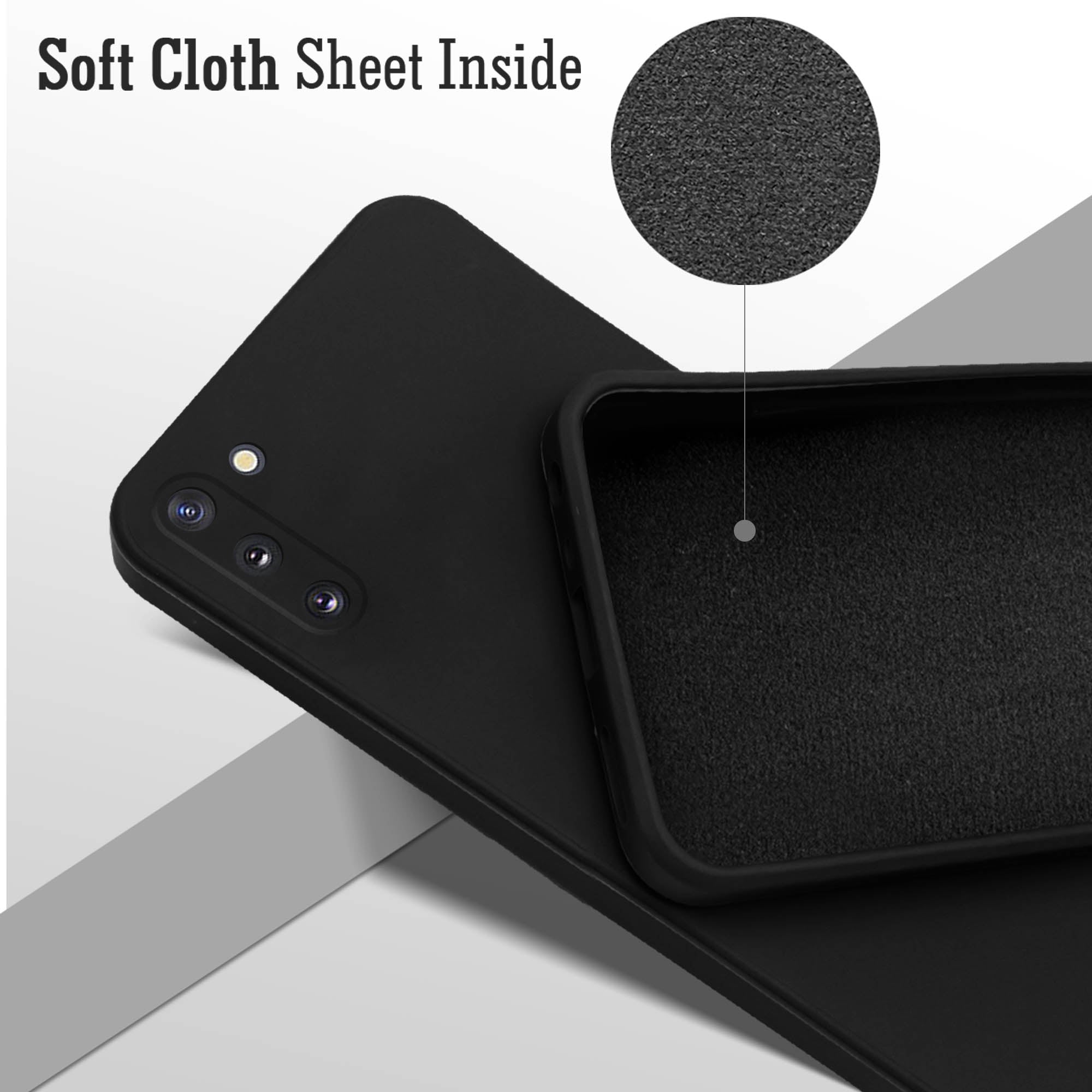 For Samsung Galaxy Note 10 Lite Back Cover Case (Matte Finish Silicone with Inside Fiber cloth)