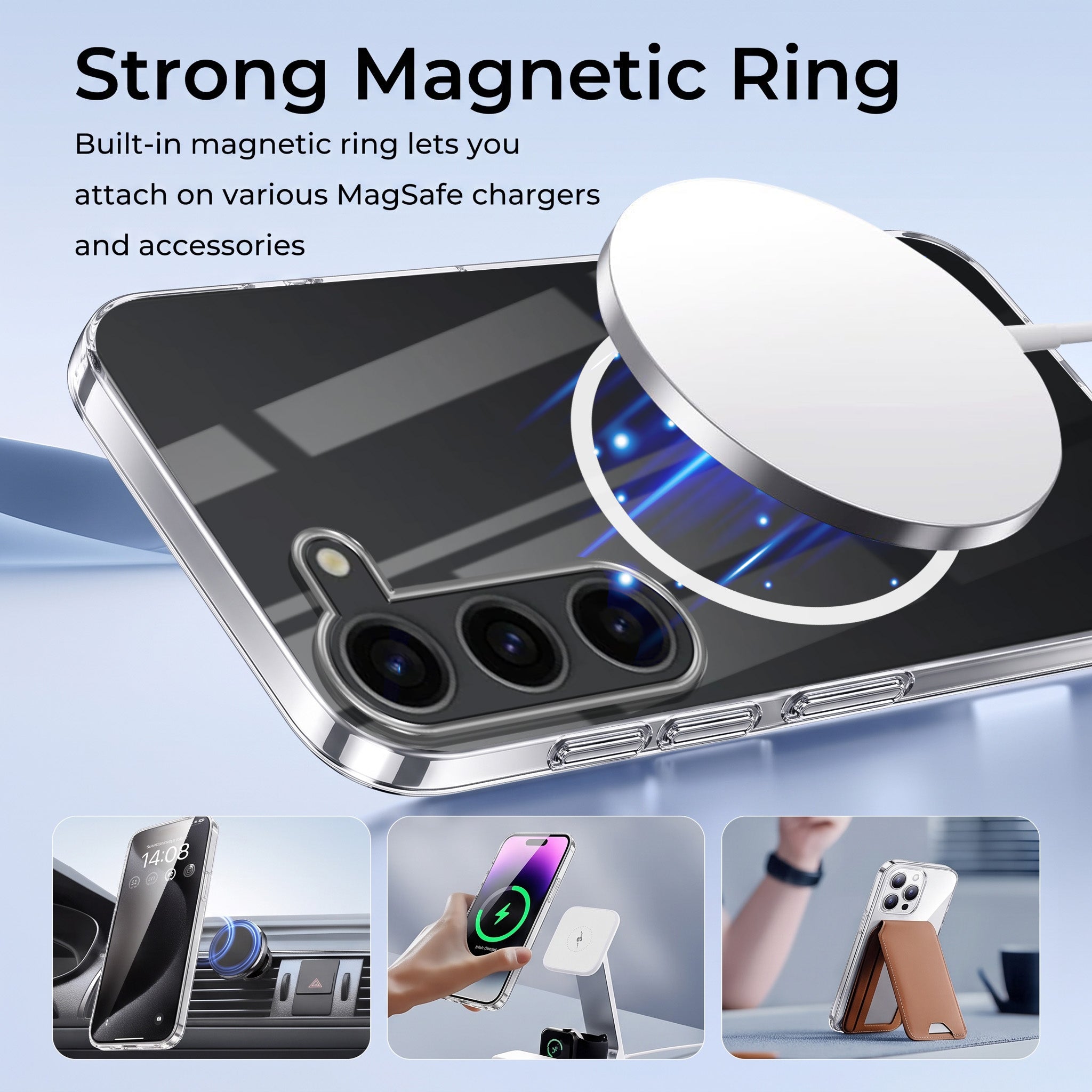 For Samsung Galaxy S23 5G Back Case Cover Crystal Anti Yellow (Unbreakable PC | MagSafe Wireless Charging Support |Camera Protection Bump)