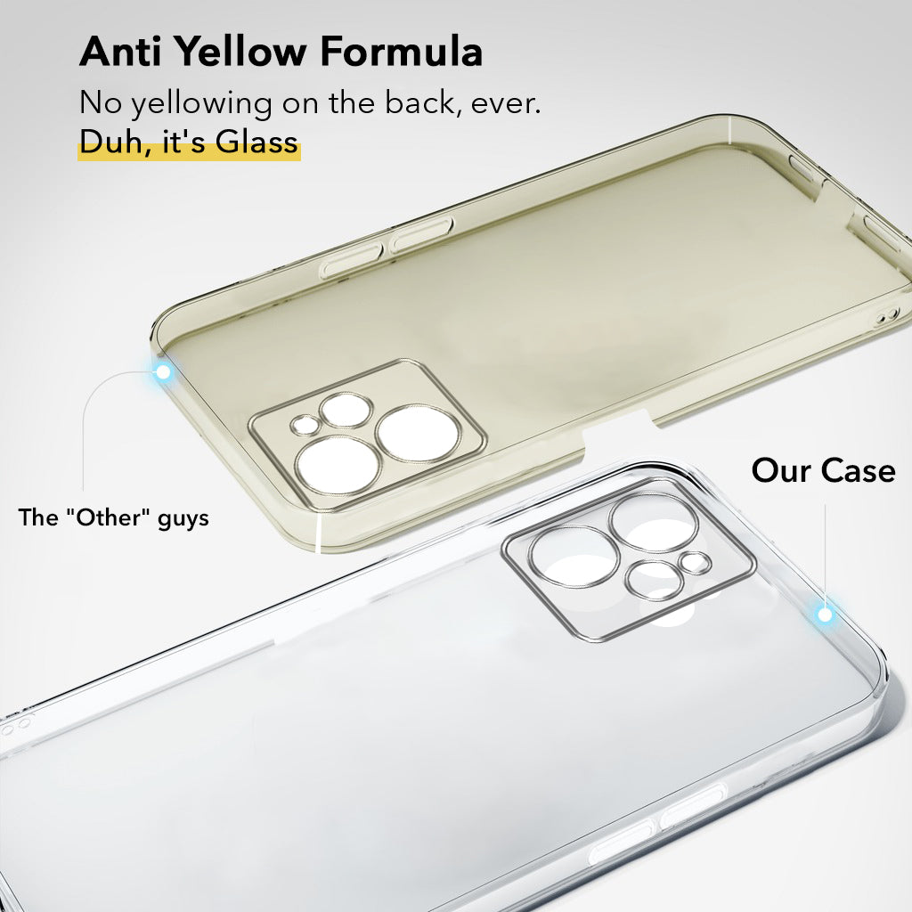 For Realme 9i 5G Back Cover Case Lifetime Anti-Yellow Clear (Sleek Hard Crystal | Shockproof and Camera Protection)