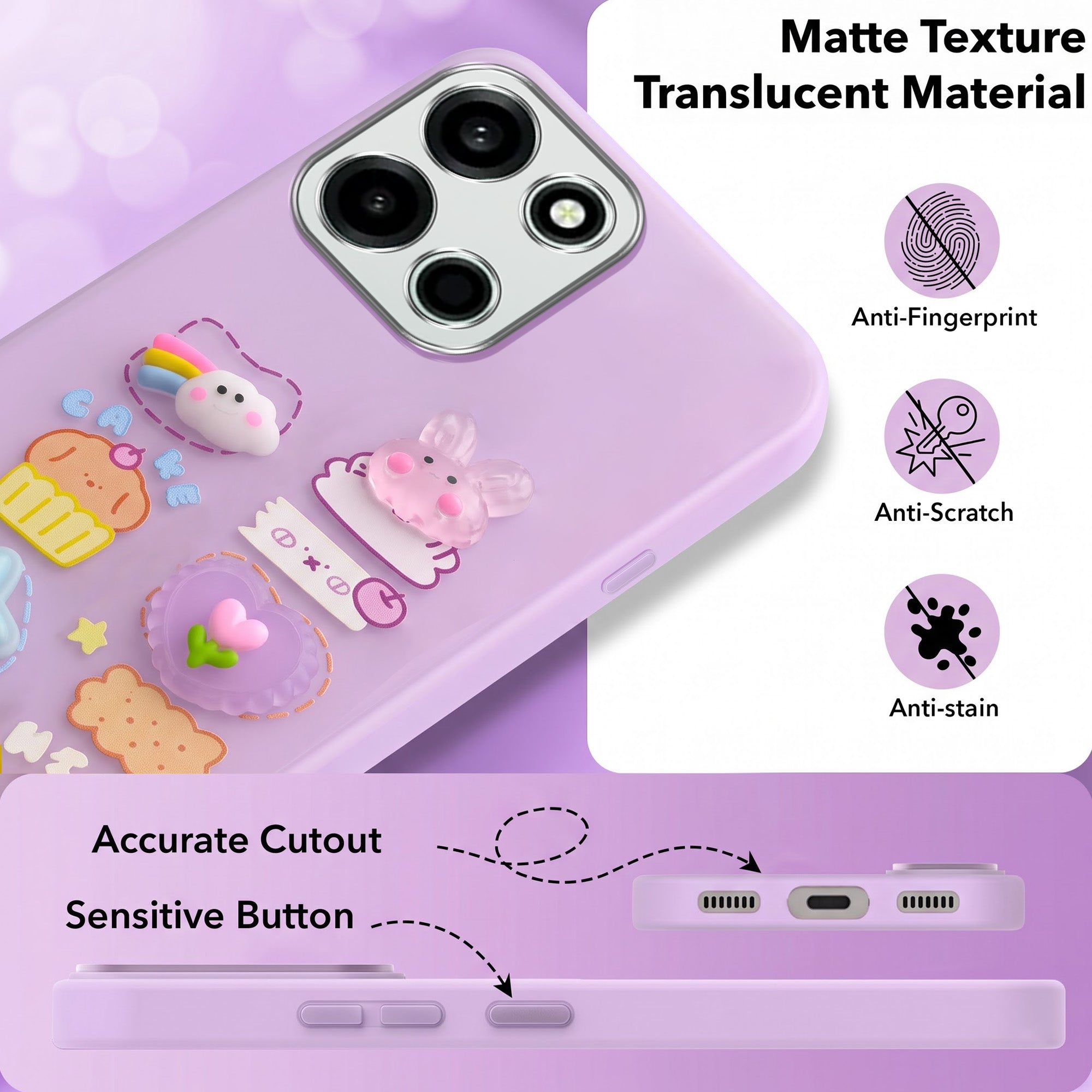 For OnePlus Nord 6 Back Cover Case (3D Cute Cartoons | Hard Back Side Soft | Matte Premium Finish | HD Printing)