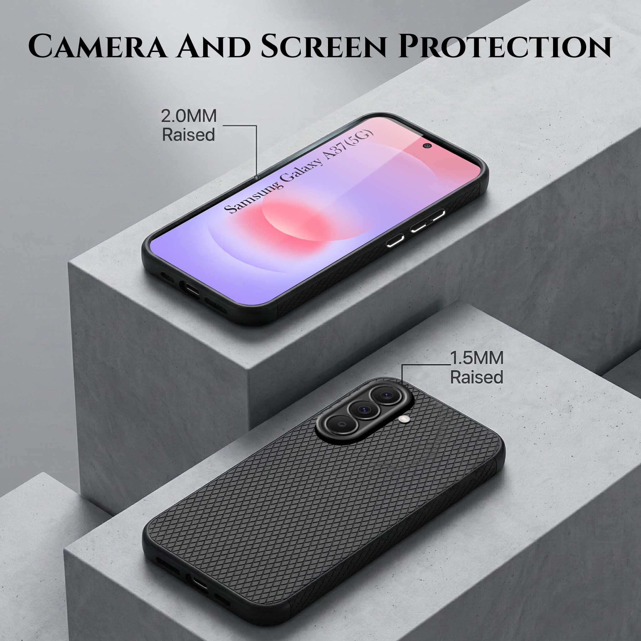 For Samsung Galaxy A37 5G Combo with Back Cover and 9H Tempered Glass (Liquid Silicone | Camera Protection | Oleophobic Coating Screen Glass)