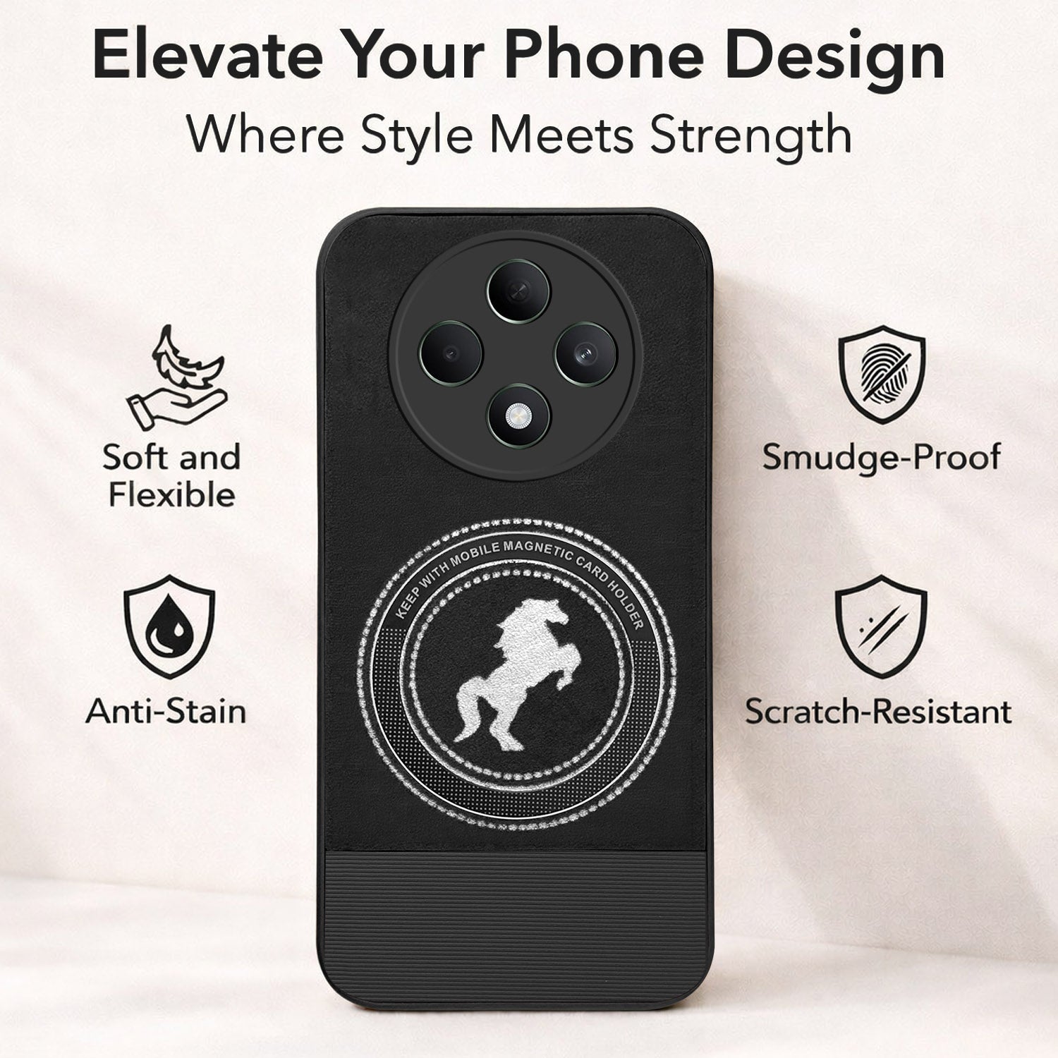 For Oppo F27 5G Back Cover Case PU Leather Finish (Professional Minimalist Texture | MagSafe Compatile | Camera Protection | Sleek Sober Formal)