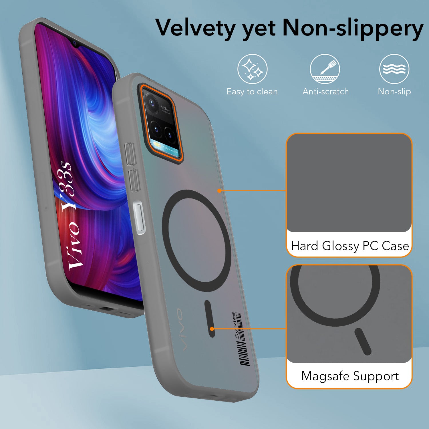 For Vivo Y33s Back Cover Case (Soft Touch | Camera Bump Protection | MagSafe Compatible | Matte Finish)