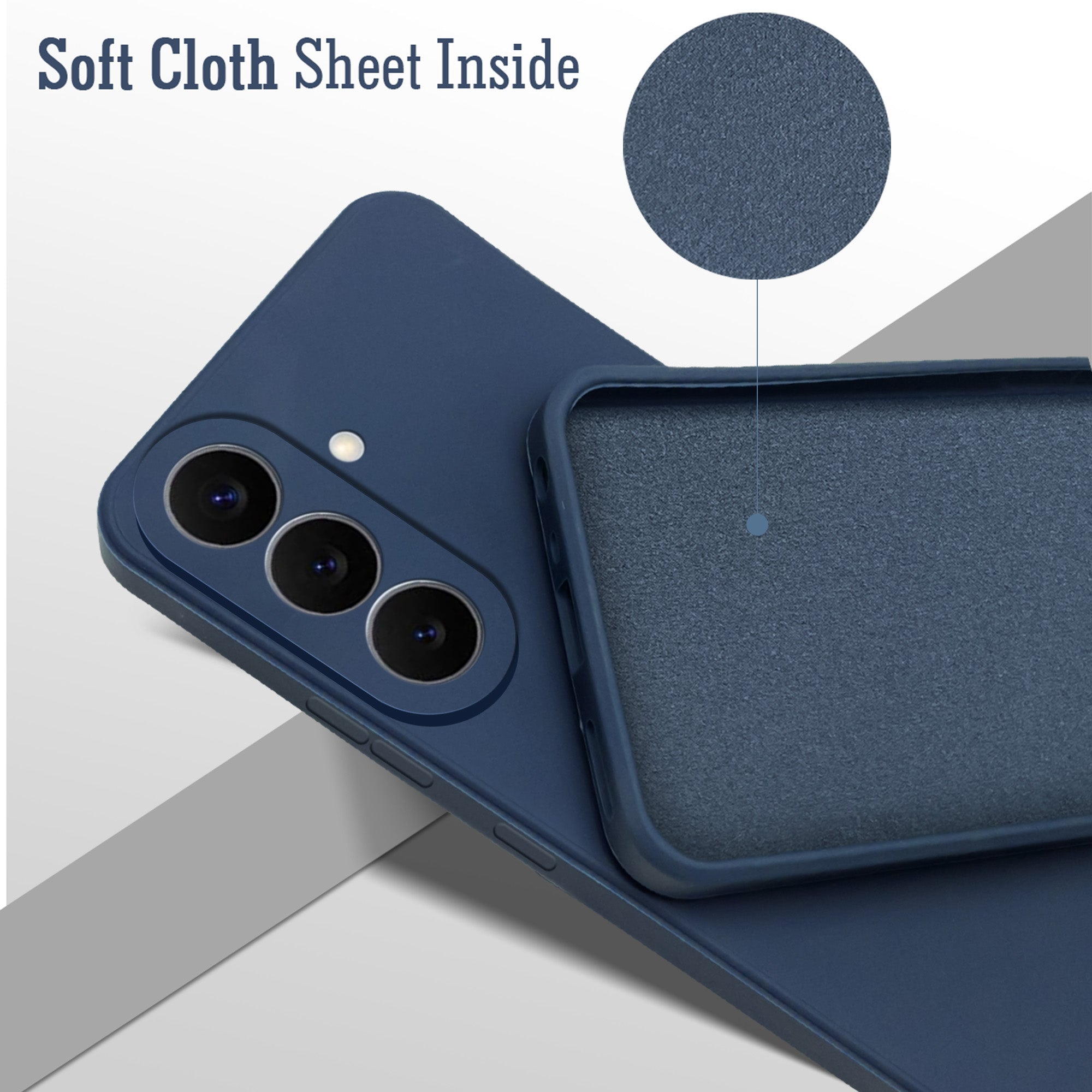 For Samsung Galaxy S26 5G Back Cover Case (Matte Finish Silicone with Inside Fiber cloth)
