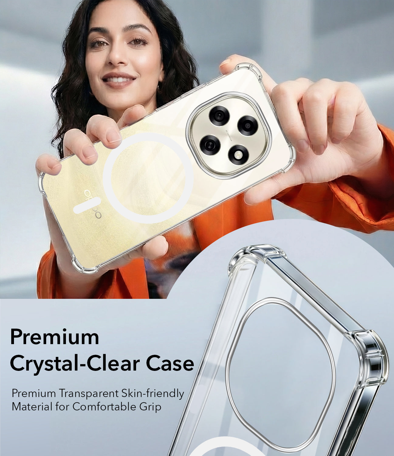 For Oppo F31 Pro Back Cover Shockproof Crystal-Clear (Magsafe Wireless Support | Drop & Camera Protection | Hard Polycarbonate)