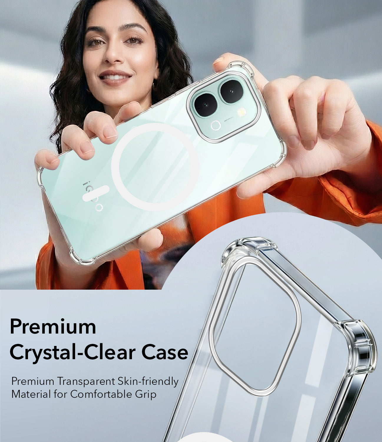 For Vivo iQOO Z11x 5G Back Cover Shockproof Crystal-Clear (Magsafe Wireless Support | Drop & Camera Protection | Hard Polycarbonate)