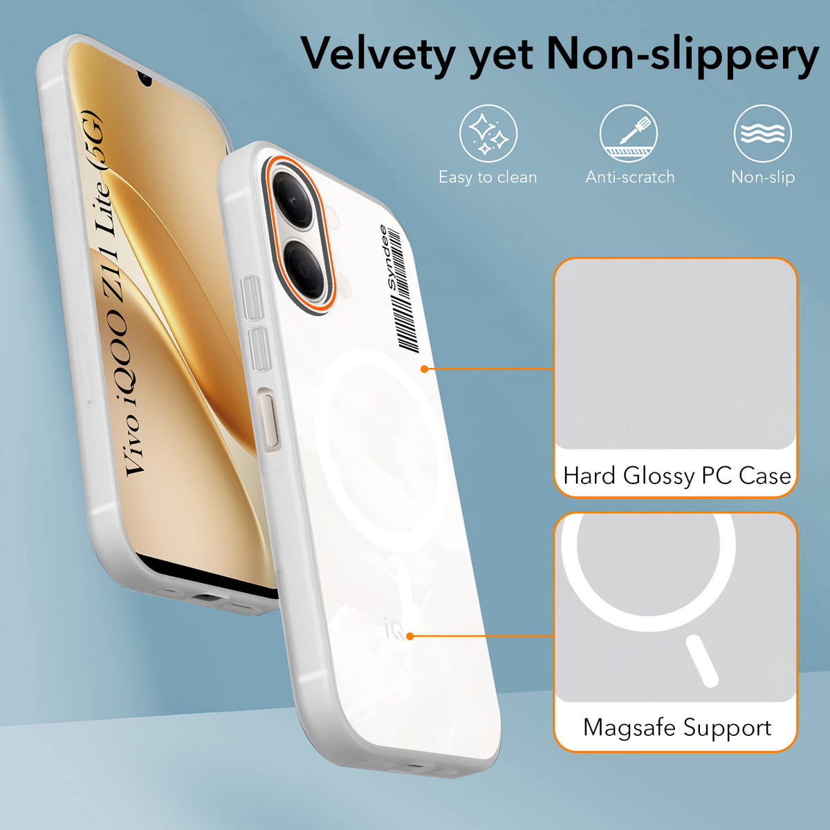 For Vivo iQOO Z11 Lite Back Cover Case (Soft Touch | Camera Bump Protection | MagSafe Compatible | Matte Finish)