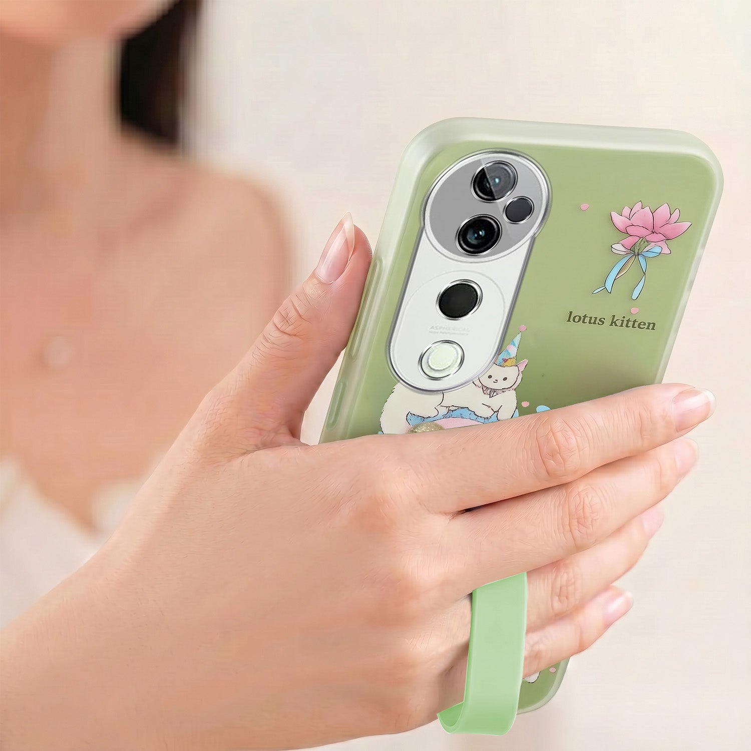 For Vivo T3 Ultra Back Cover Case (3D Cute Heart Strap Holder | Camera Protection | Designer Girls Print)