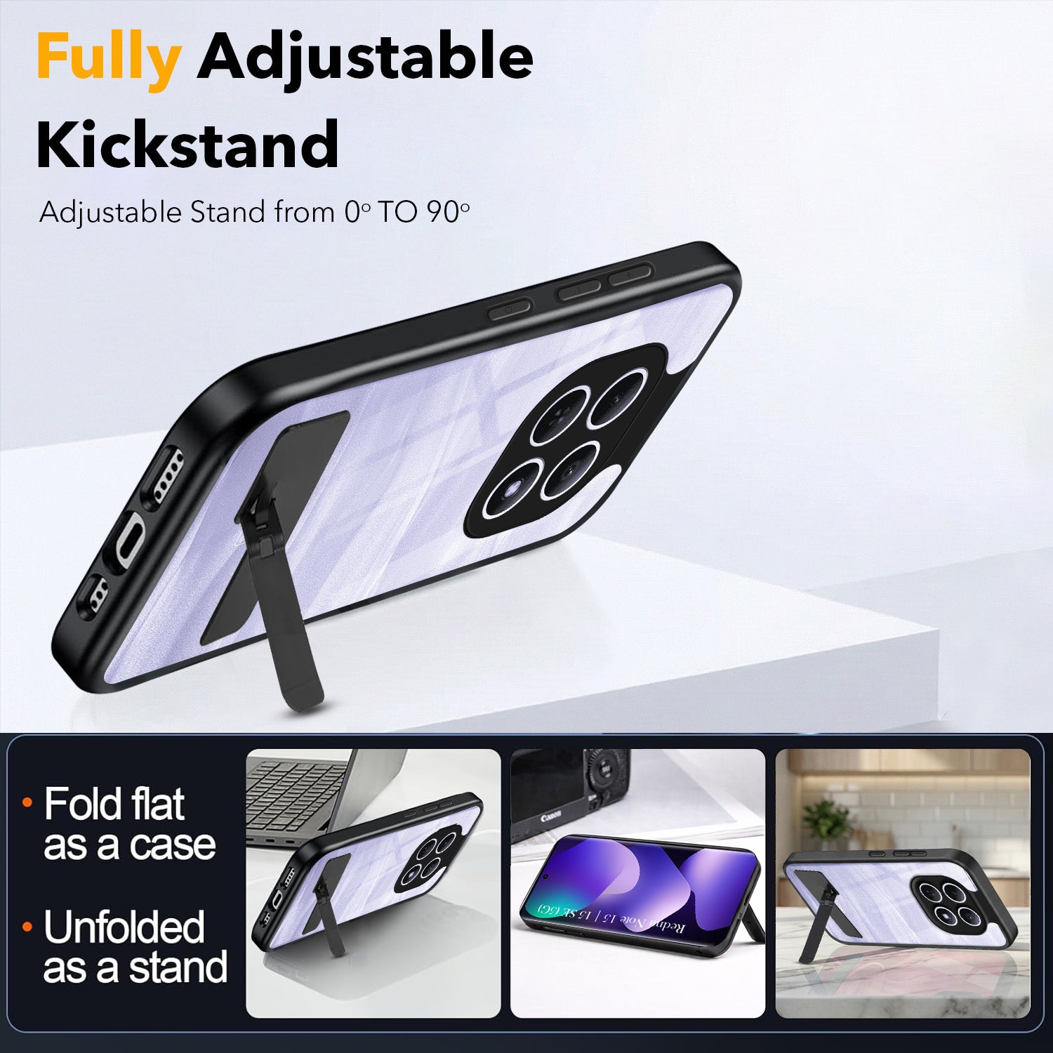 For Redmi note 15 | Redmi note 15 SE (5G) Back Cover Case (Built-in Stand | Lifetime Anti Yellow | Kickstand Shockproof | Camera Protection | MagSafe Compatible)