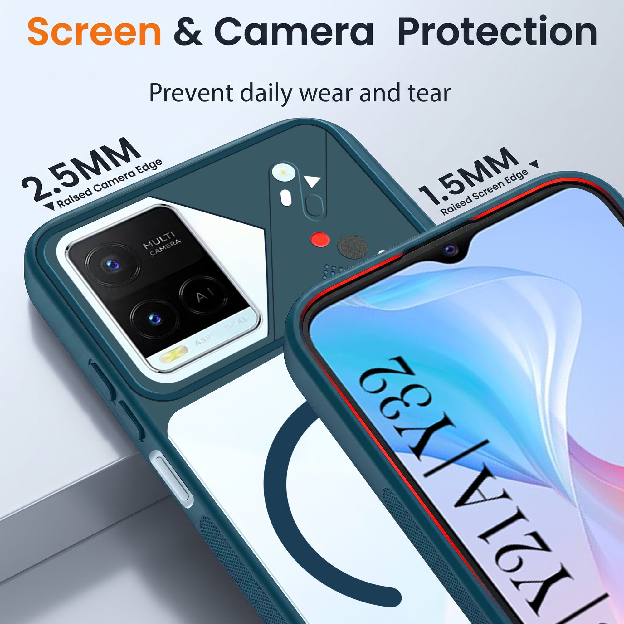 For Vivo Y21e | Vivo Y21A | Vivo Y32 Back Cover Case Lifetime Anti-Yellow Clear (Camera Protection | Side Grip | Wireless MagSafe Compatible)