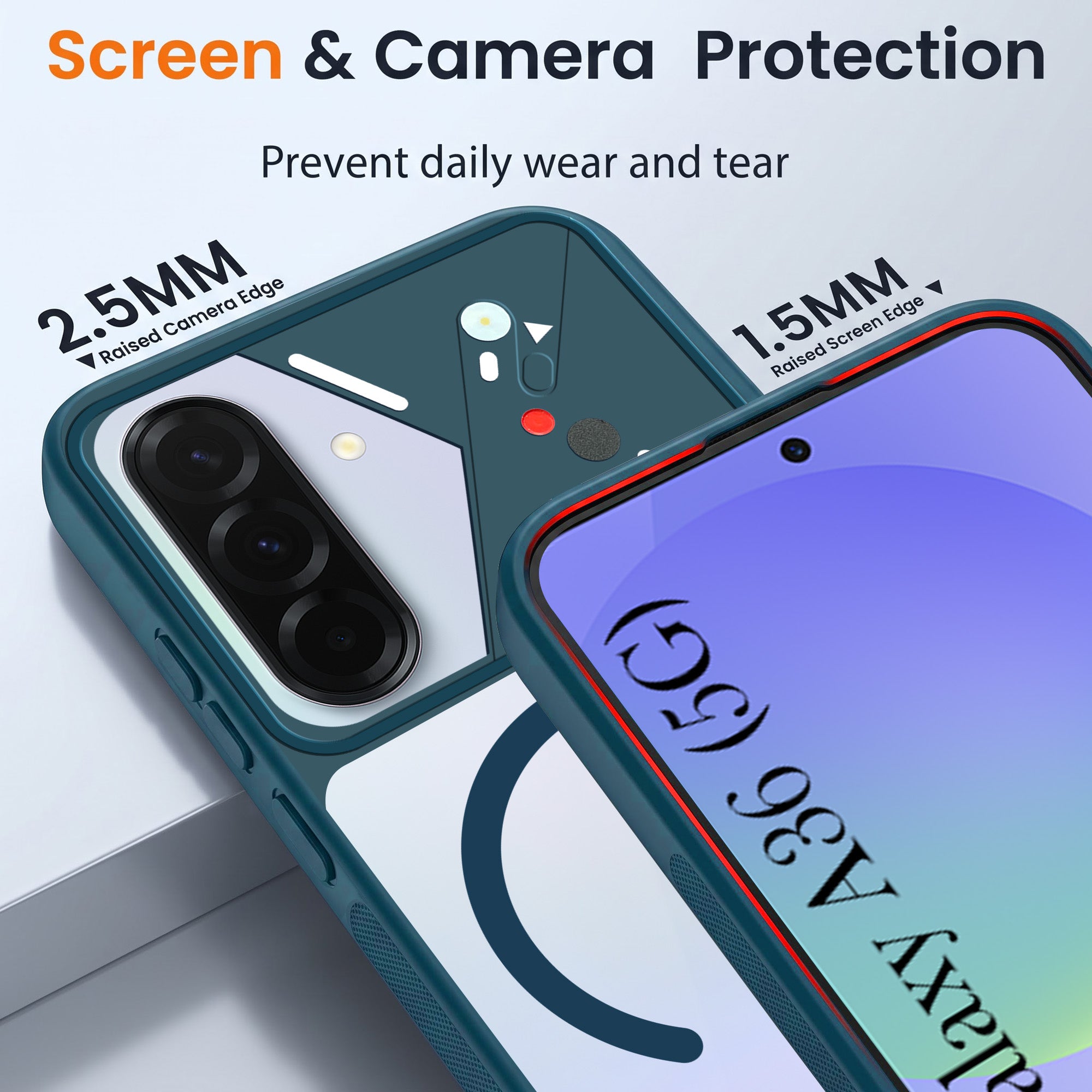 For Samsung Galaxy A36 5G Back Cover Case Lifetime Anti-Yellow Clear (Camera Protection | Side Grip | Wireless MagSafe Compatible)