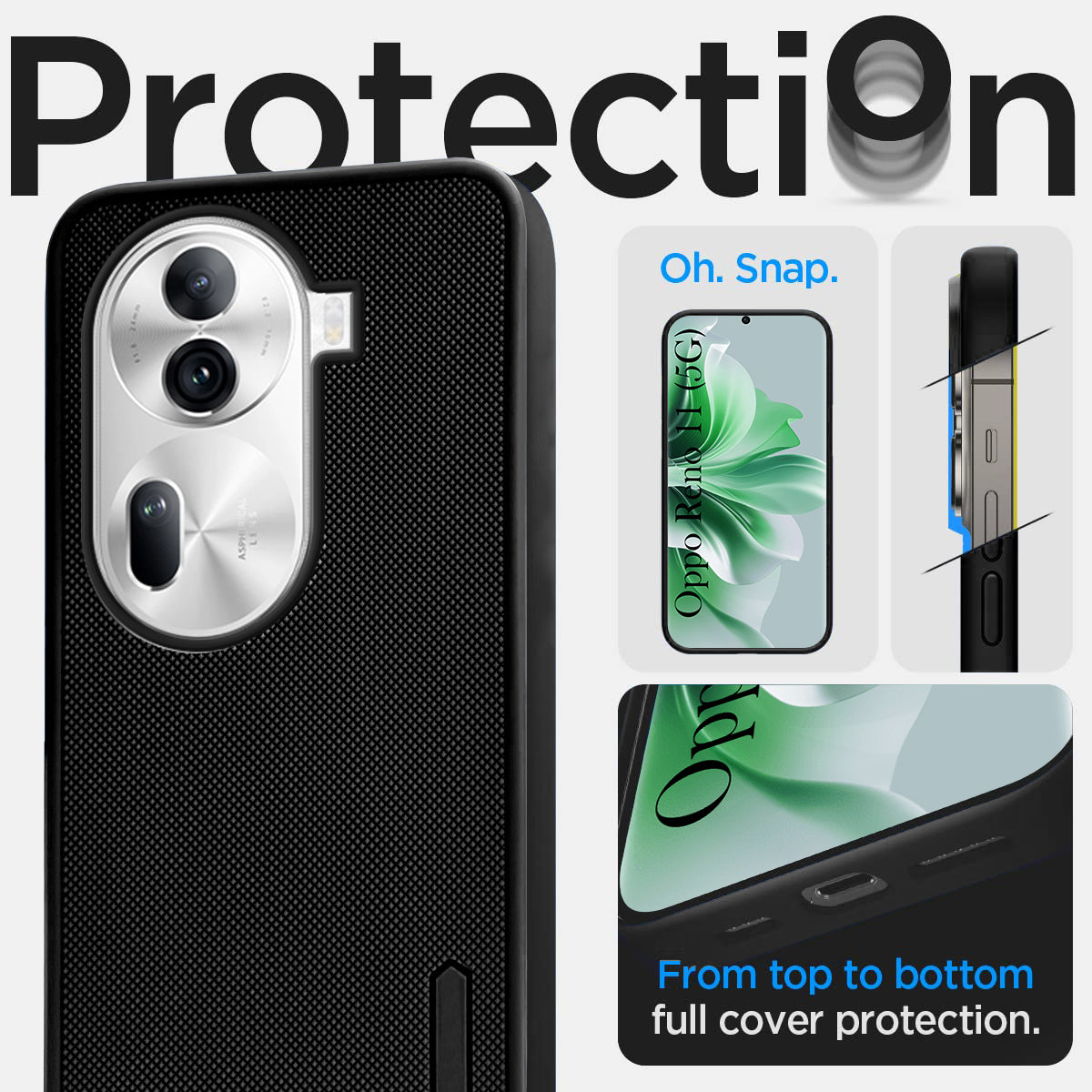 For Oppo Reno11 5G Back Cover Case Rubberised (Textured Grip Design | Micro-Fiber Cloth Inside | Slim and Light Weight | Soft Touch and Feel)