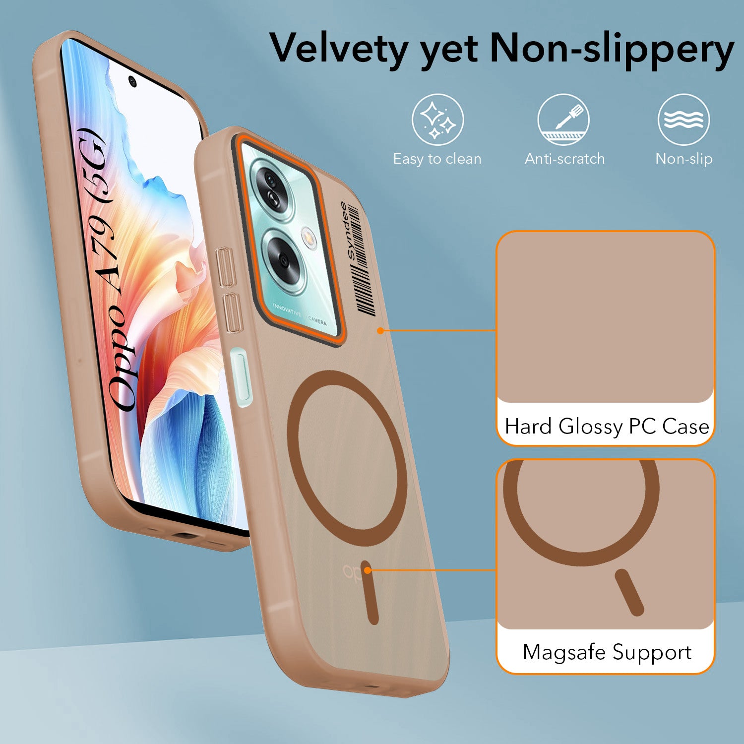 For Oppo A79 5G Back Cover Case (Soft Touch | Camera Bump Protection | MagSafe Compatible | Matte Finish)