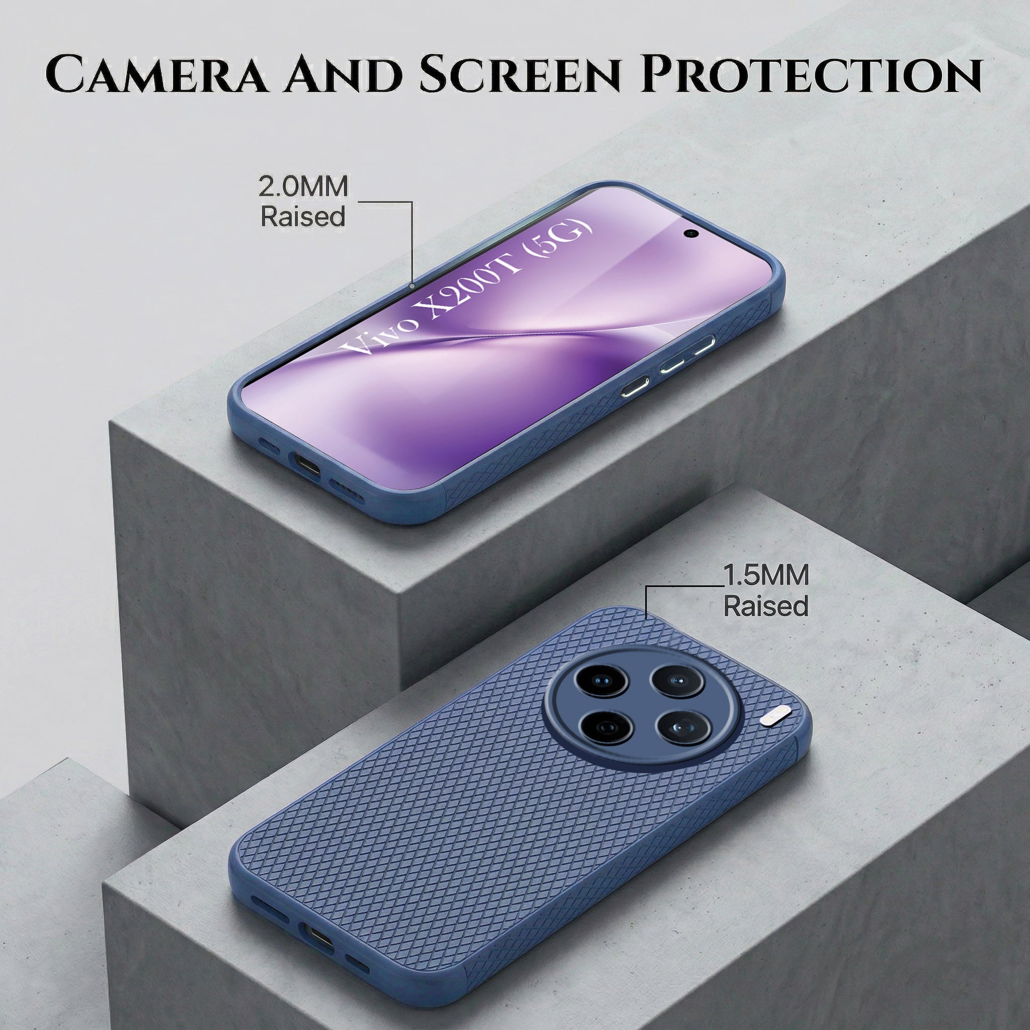 For Vivo X200T Combo with Back Cover and 9H Tempered Glass (Liquid Silicone | Camera Protection | Oleophobic Coating Screen Glass)