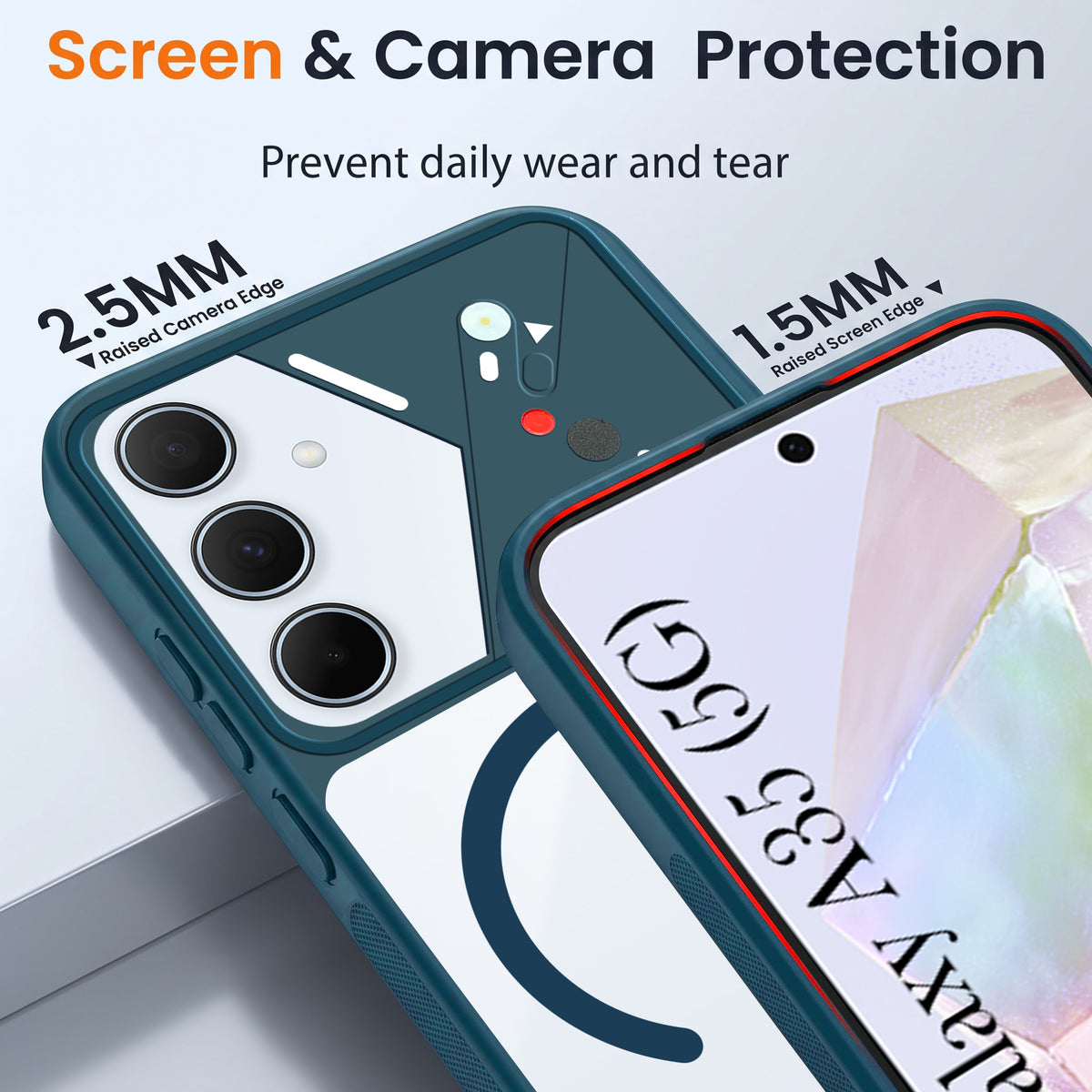 For Samsung Galaxy A35 5G Back Cover Case Lifetime Anti-Yellow Clear (Camera Protection | Side Grip | Wireless MagSafe Compatible)