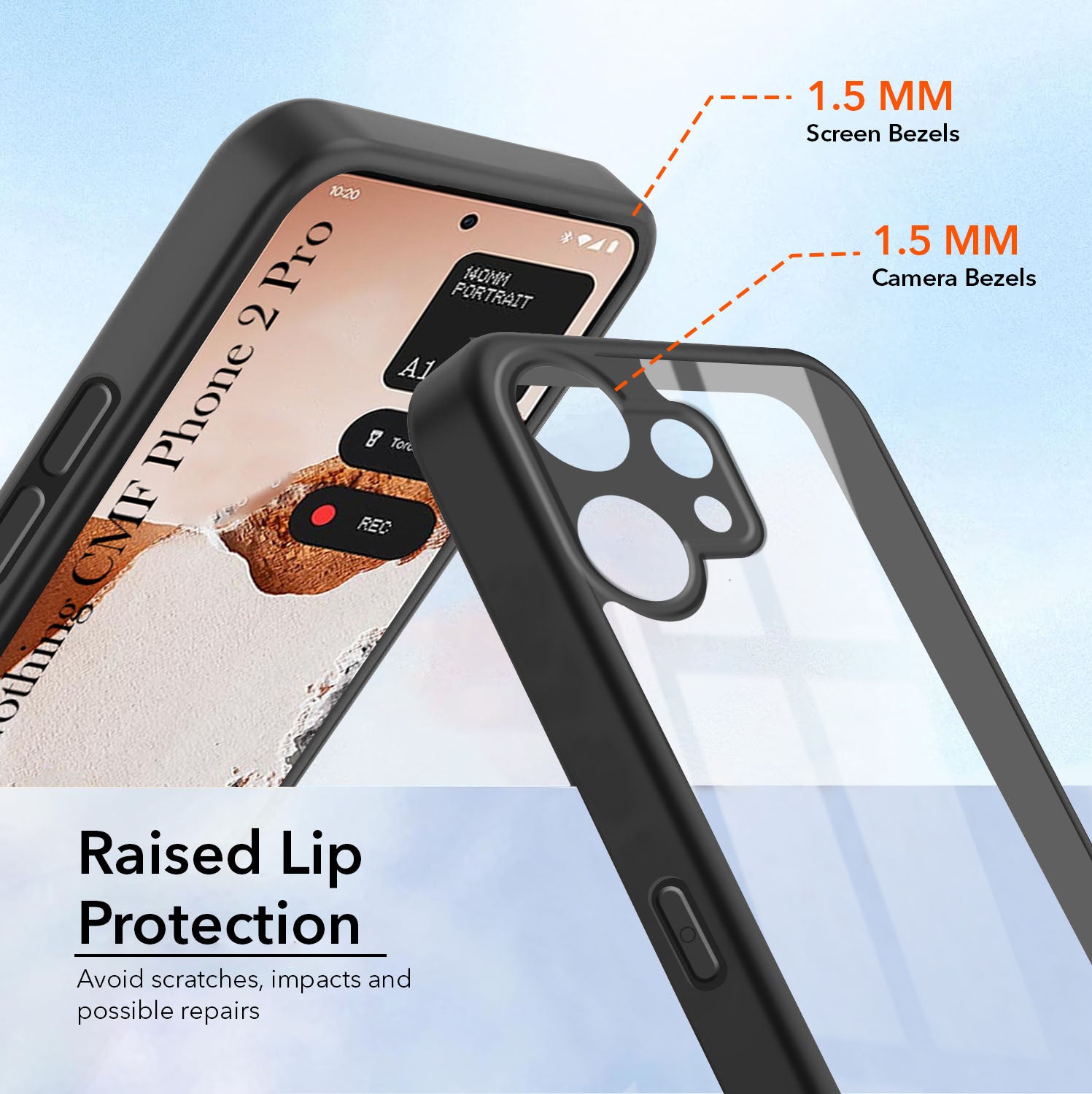 For Nothing CMF Phone 2 Pro Combo with Back Cover and 9H Tempered Glass (Lifetime Anti-Yellow | Crystal Clear Shockproof | Oleophobic Coating Screen Glass)
