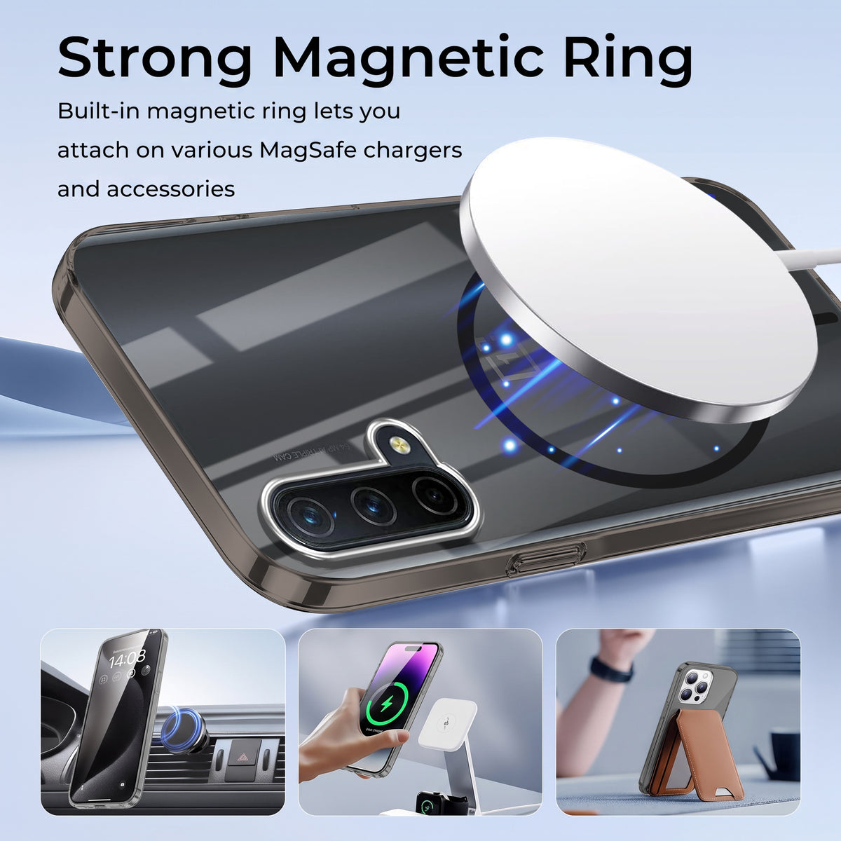 For OnePlus Nord CE 5G Back Case Cover Crystal Anti Yellow (Unbreakable PC | MagSafe Wireless Charging Support |Camera Protection Bump)