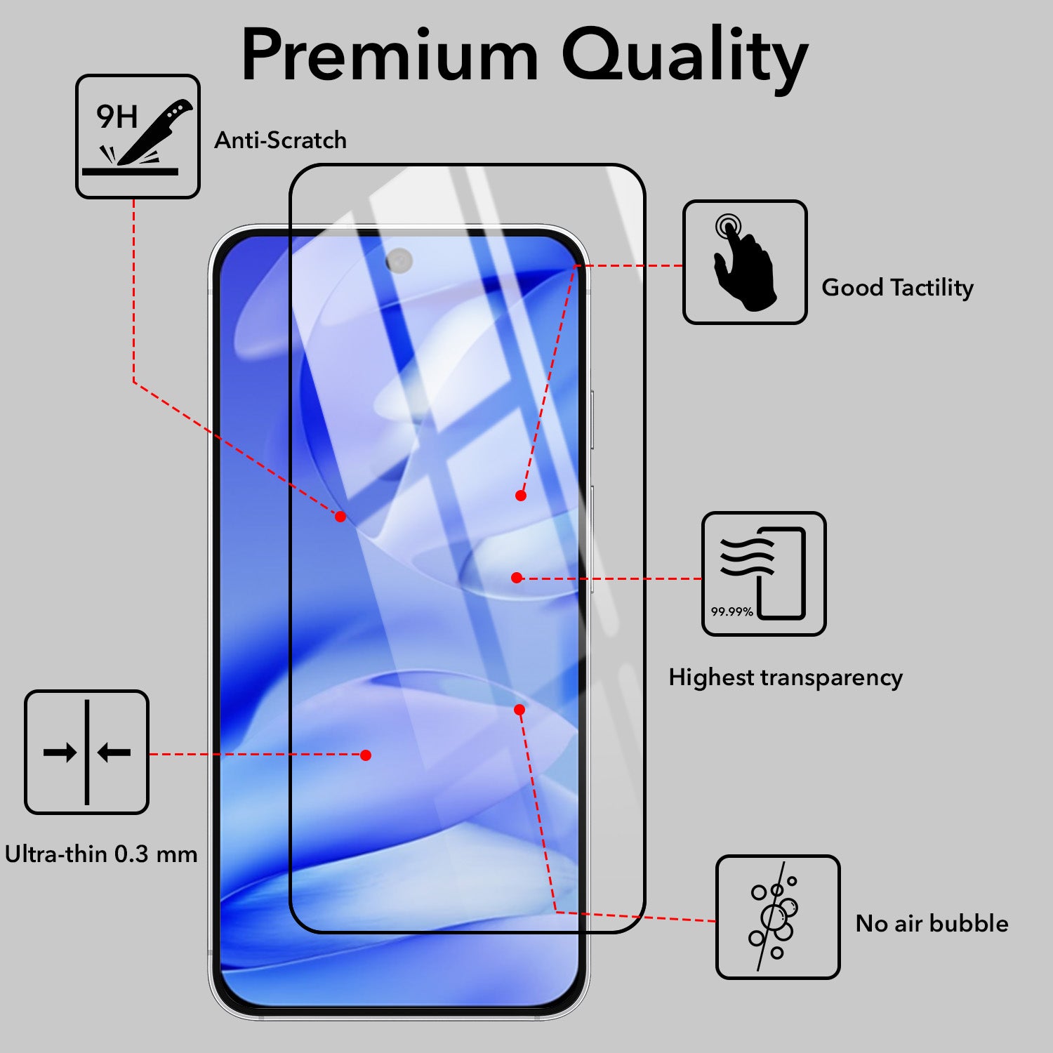 Tempered Glass For Google Pixel 9A Military-Grade Gorilla Screen Protector With Installation Kit | Shatterproof, Full Coverage, HD Clear, Scratch Resistant (Pack of 1)