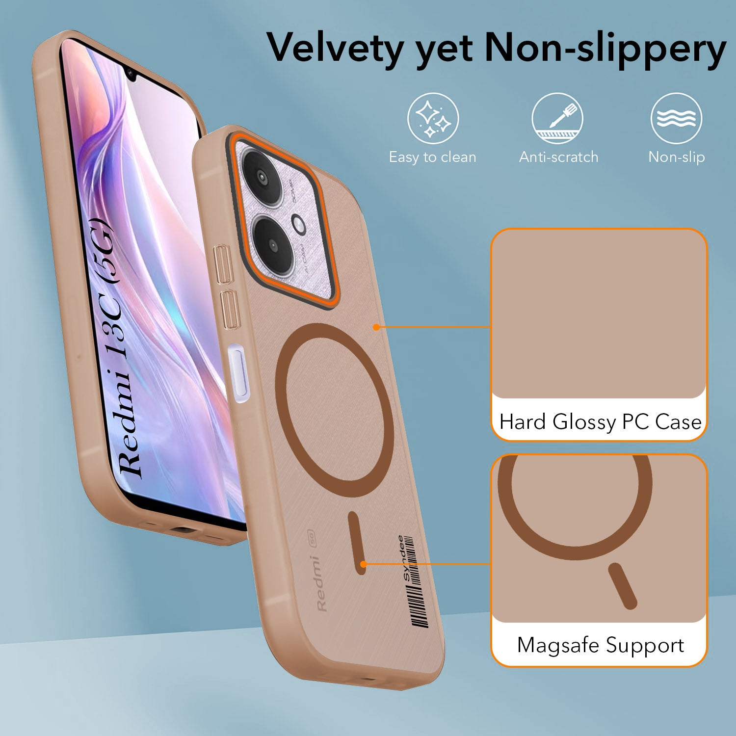 For Xiaomi Redmi 13C 5G Back Cover Case (Soft Touch | Camera Bump Protection | MagSafe Compatible | Matte Finish)