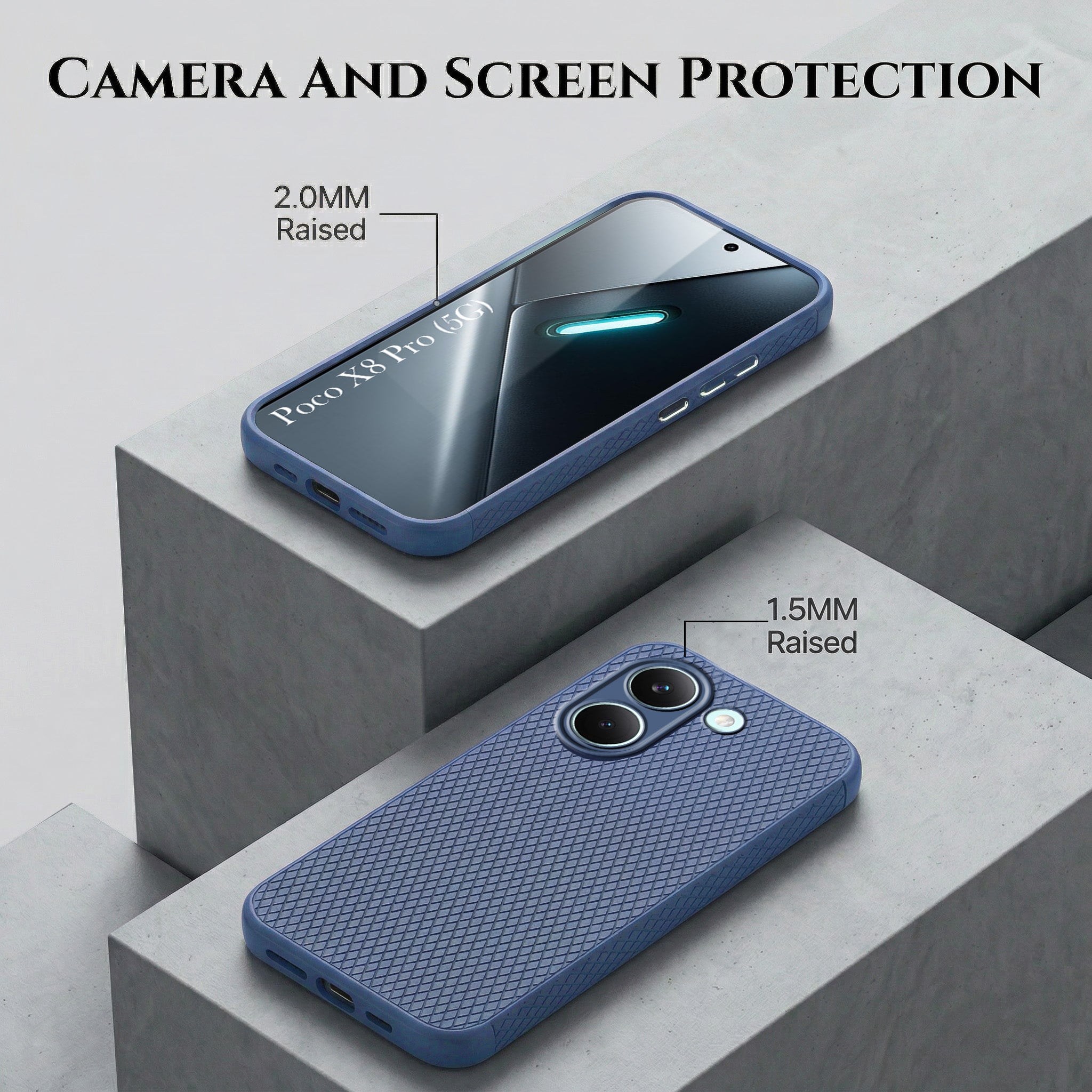 For Poco X8 Pro 5G Combo with Back Cover and 9H Tempered Glass (Liquid Silicone | Camera Protection | Oleophobic Coating Screen Glass)
