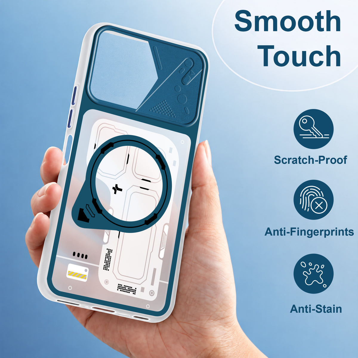 For Vivo Y31T 5G Metallic Back Cover Case (Metallic Camera Protection & Buttons | Translucent Milky Shade | Hard Polycarbonate)