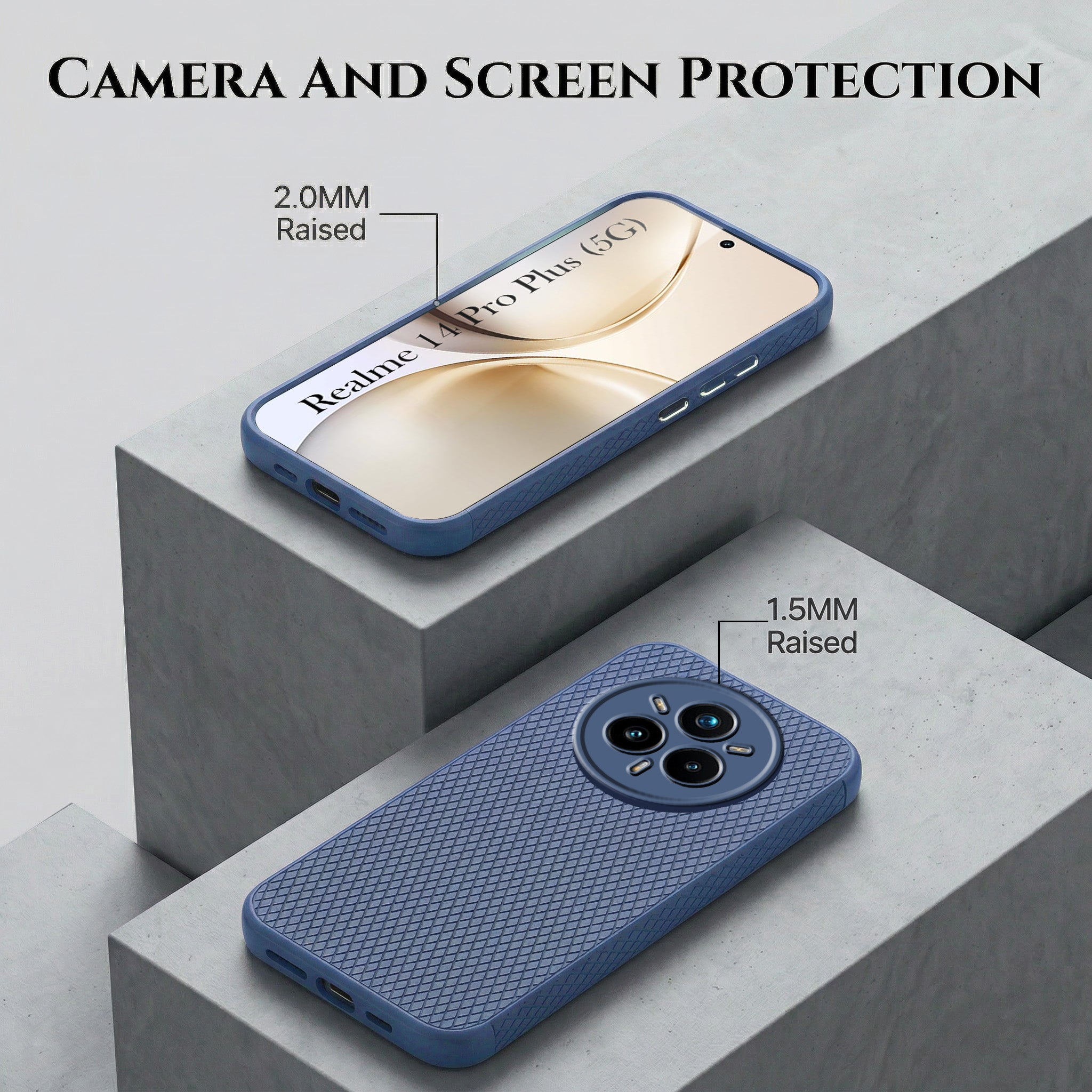 For Realme 14 Pro Plus 5G Combo with Back Cover and 9H Tempered Glass (Liquid Silicone | Camera Protection | Oleophobic Coating Screen Glass)