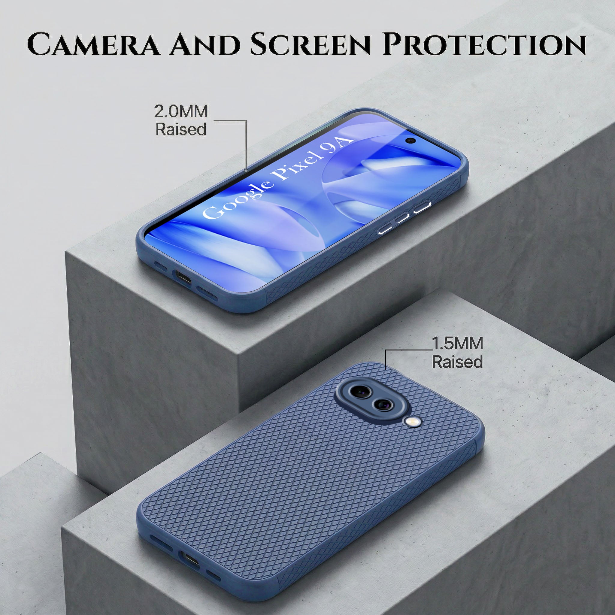 For Google Pixel 9A Combo with Back Cover and 9H Tempered Glass (Liquid Silicone | Camera Protection | Oleophobic Coating Screen Glass)