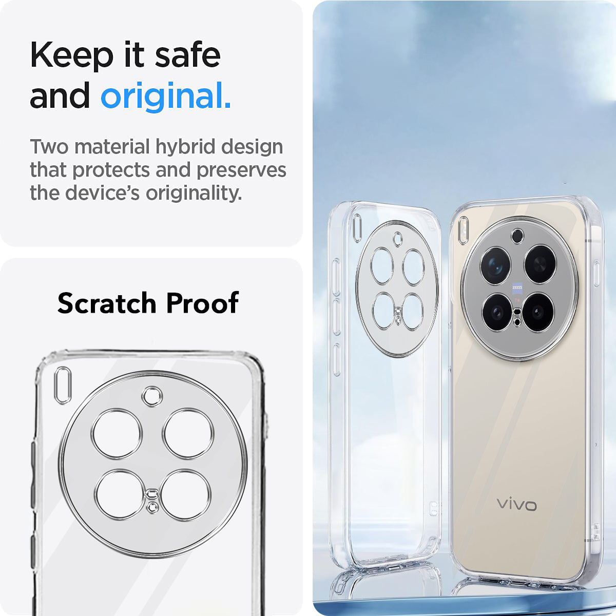 For Vivo X300 Pro Back Cover Case Silicone (Clear Shockproof Case with Camera Protection | Soft and Flexible | Transparent)