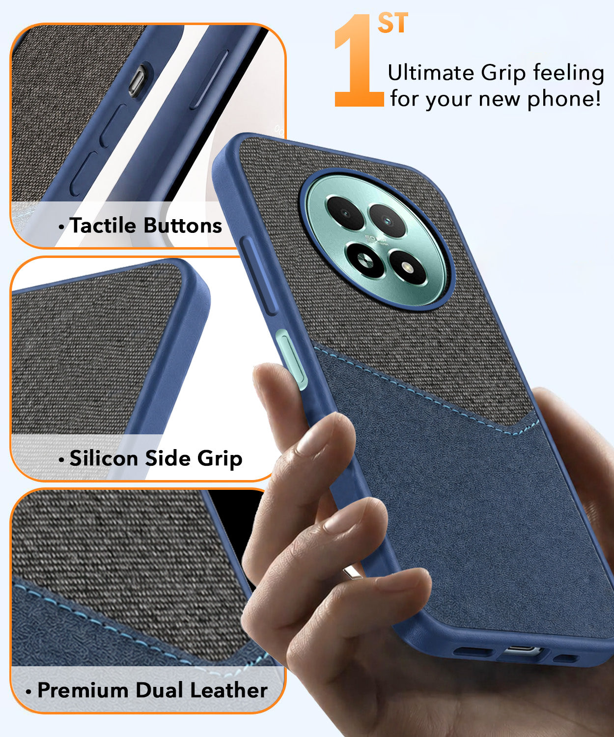 For Realme 13 Back Cover Case (Dual PU Leather Stitch | Professional Minimalist | Soft and Flexible)