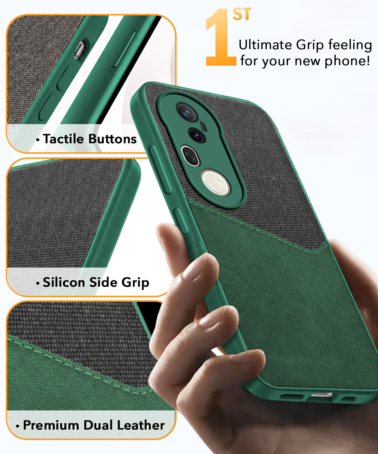 For Vivo T4 Ultra Back Cover Case (Dual PU Leather Stitch | Professional Minimalist | Soft and Flexible)